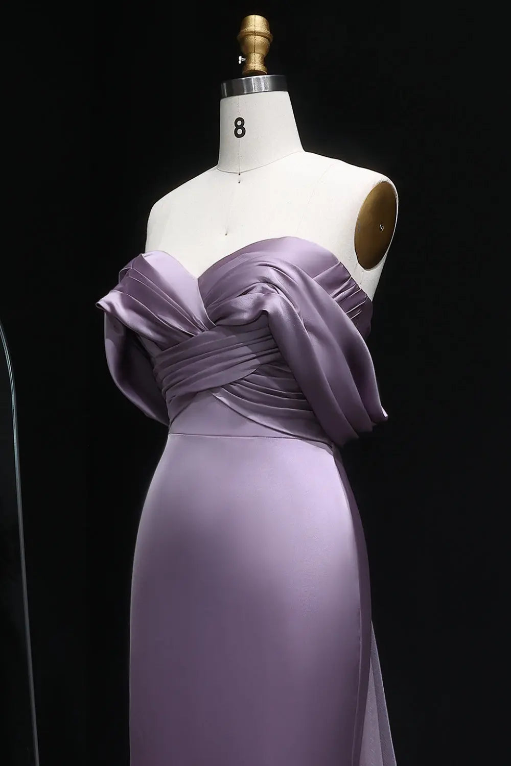 Lilac Satin Mermaid Sweetheart Evening Dress SF096 Sheer Fairy