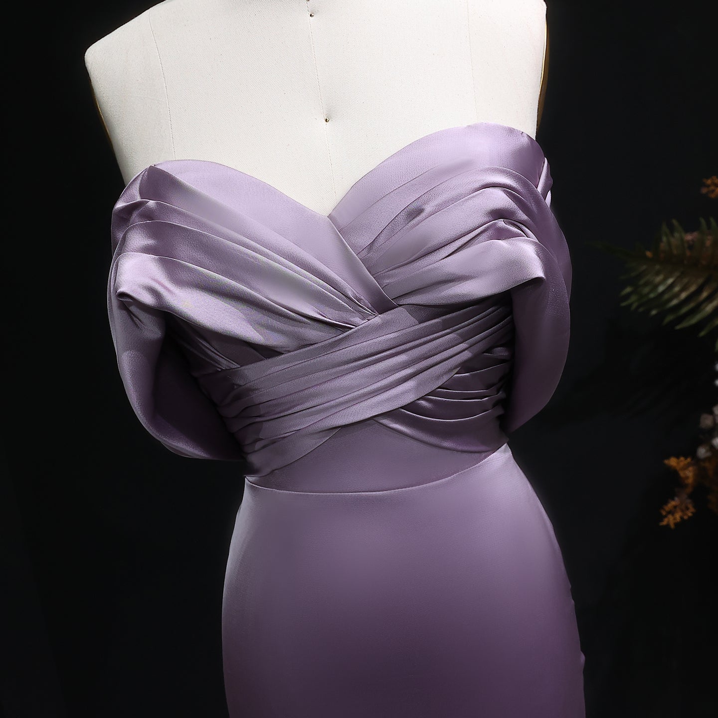 Lilac Satin Mermaid Sweetheart Evening Dress SF096