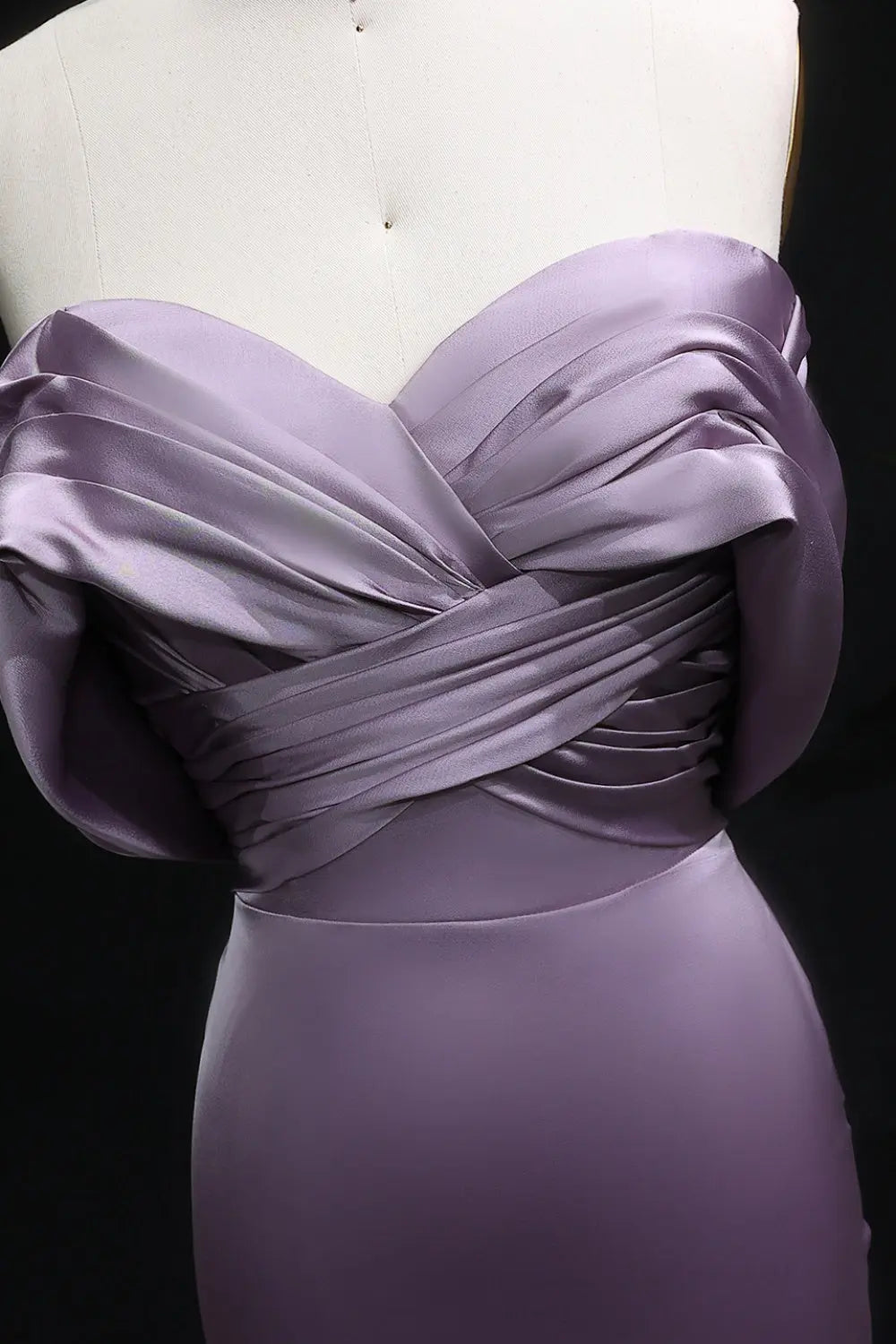 Lilac Satin Mermaid Sweetheart Evening Dress SF096 Sheer Fairy