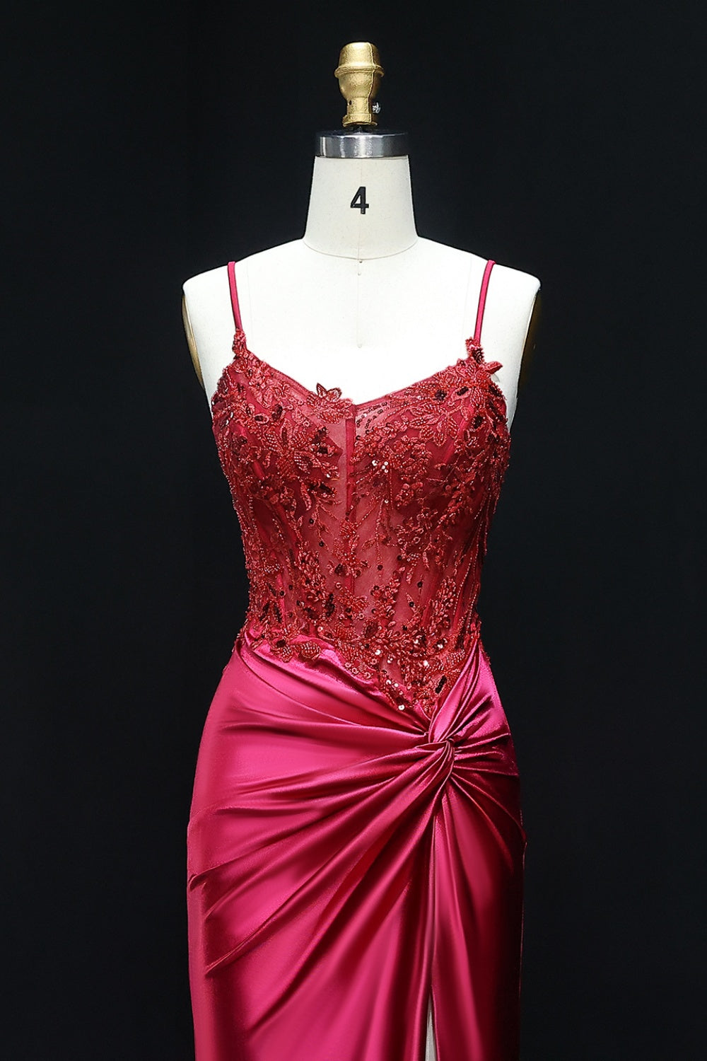 Royal Blue Satin Spaghetti Straps Sheath Prom Dress with Lace Bodice SH512 Sheer Fairy