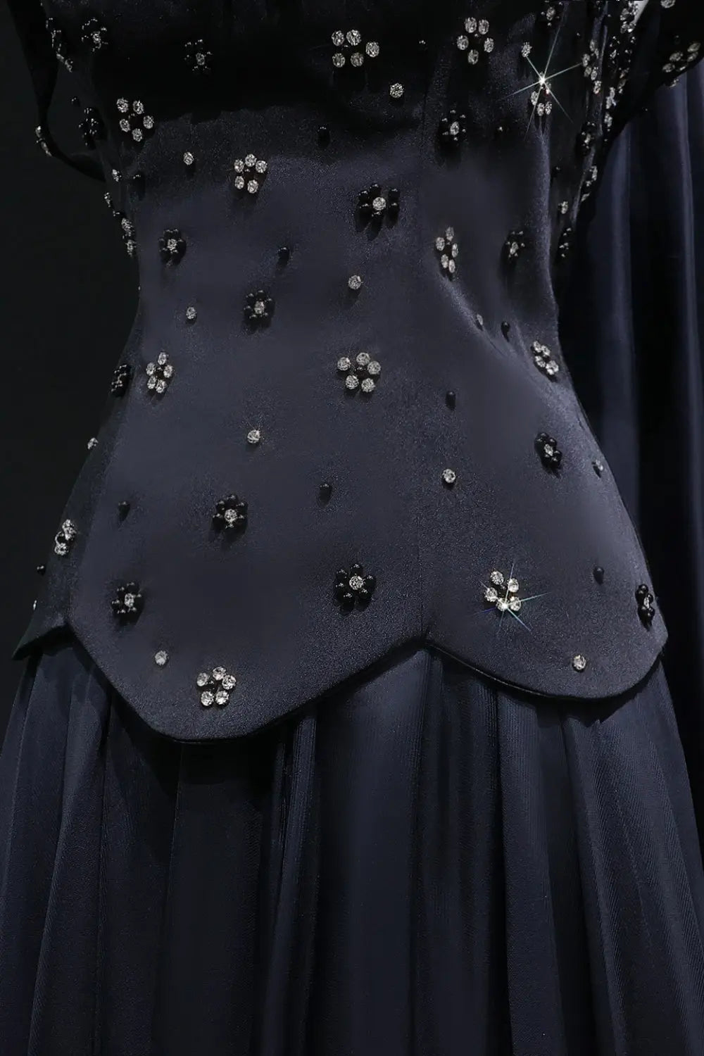 Strapless A-Line Black Chiffon Evening Dress SF467 Sheer Fairy