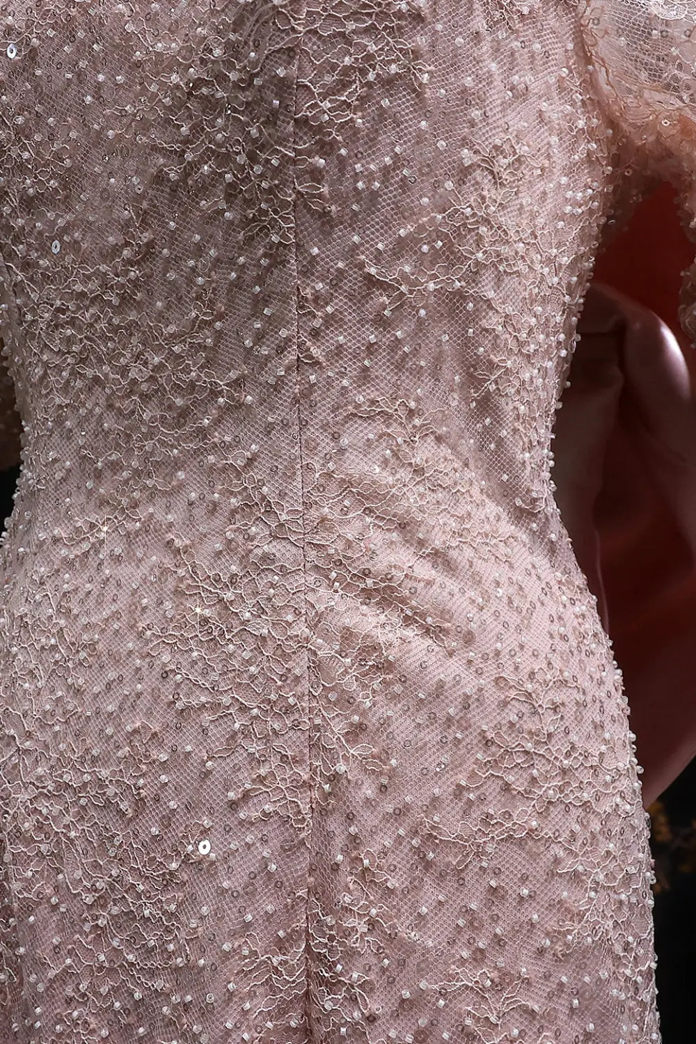 Blush Sequin High Neck Long Sleeve Mermaid Evening Dress SF428 Sheer Fairy