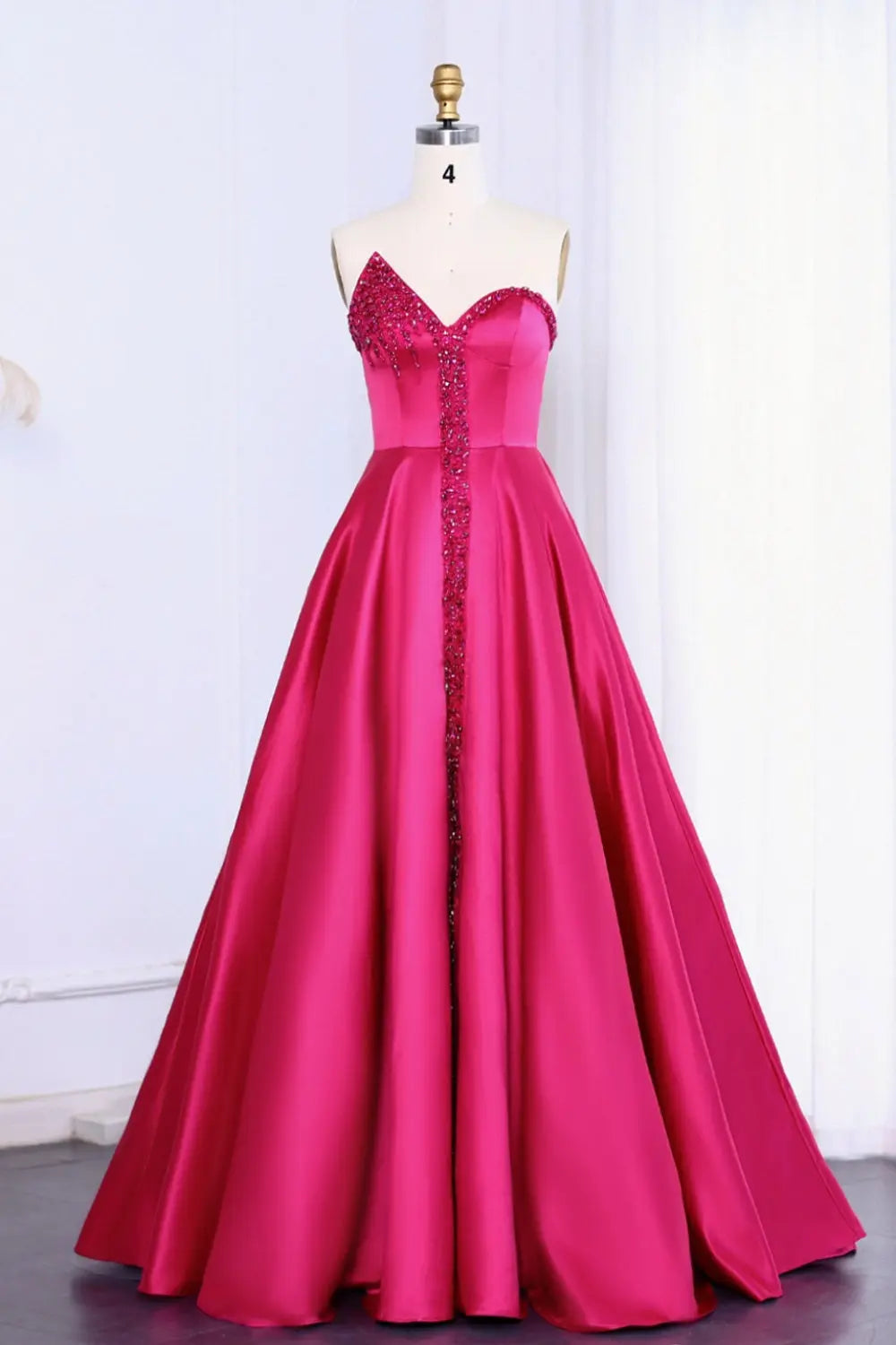 Elegant Crystal Black Strapless Evening Dresses Side Slit SS364 Sheer Fairy