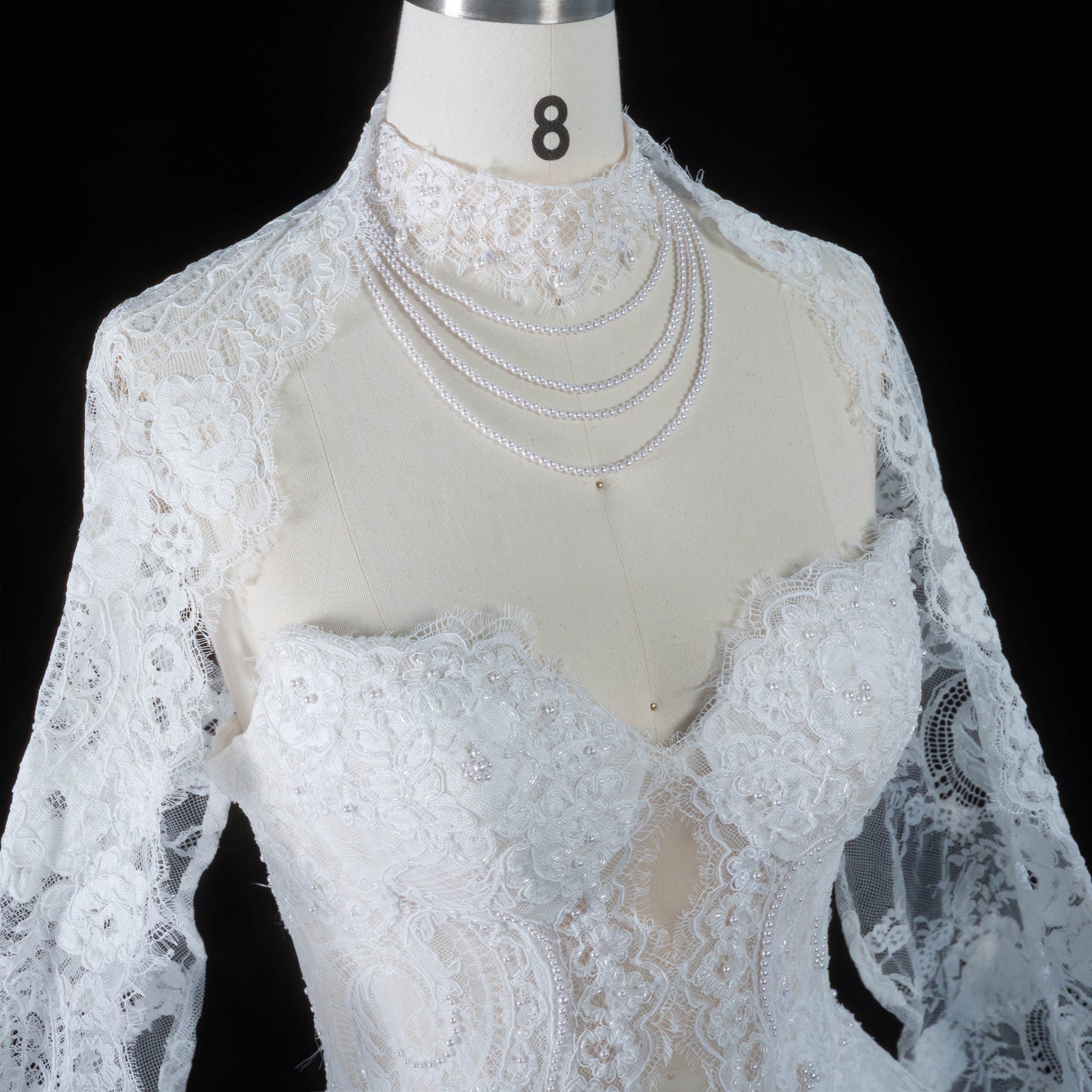White Lace Ball Gown Sweetheart Wedding Dress with Detachable Capelet SW166 Sheer Fairy