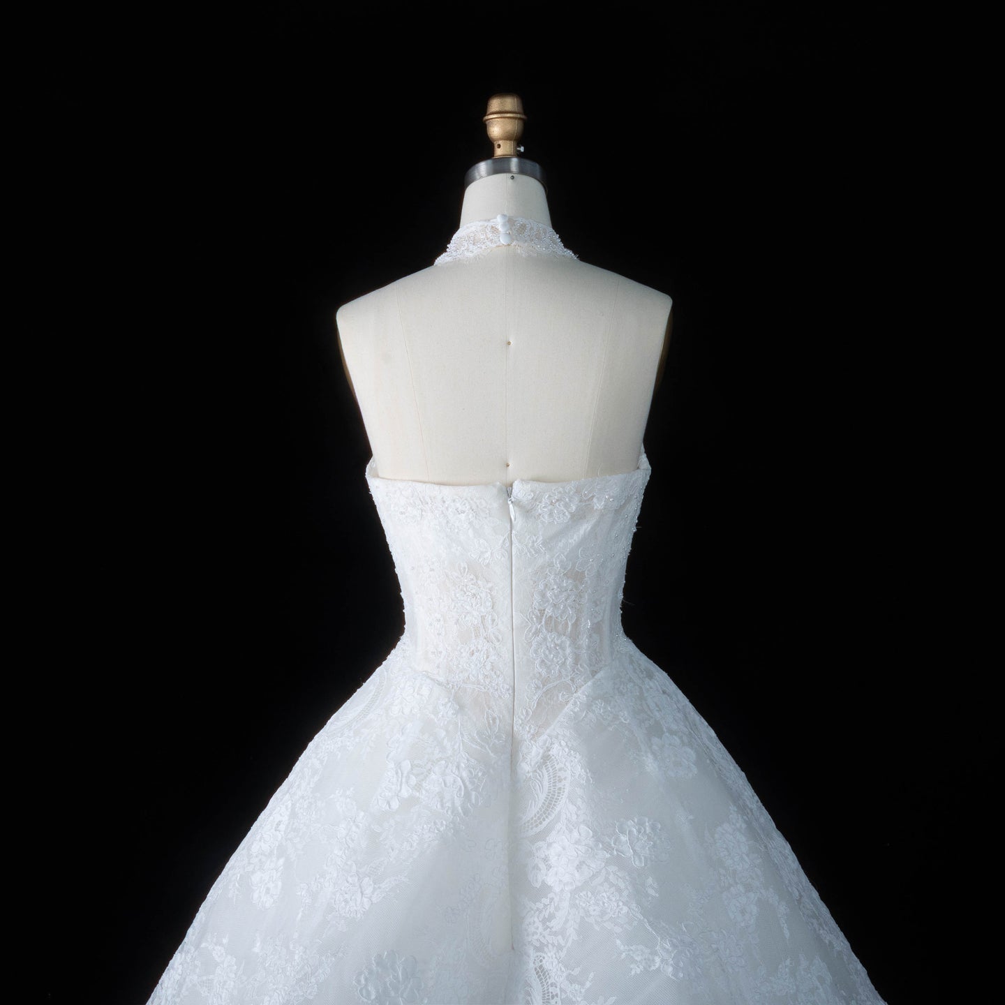 White Lace Ball Gown Sweetheart Wedding Dress with Detachable Capelet SW166 Sheer Fairy
