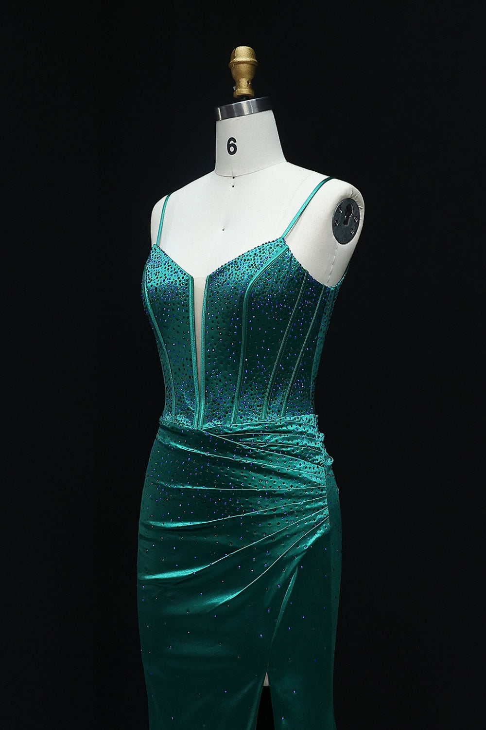 Hot Pink Satin Spaghetti Straps Mermaid Prom Dress SH522 Sheer Fairy