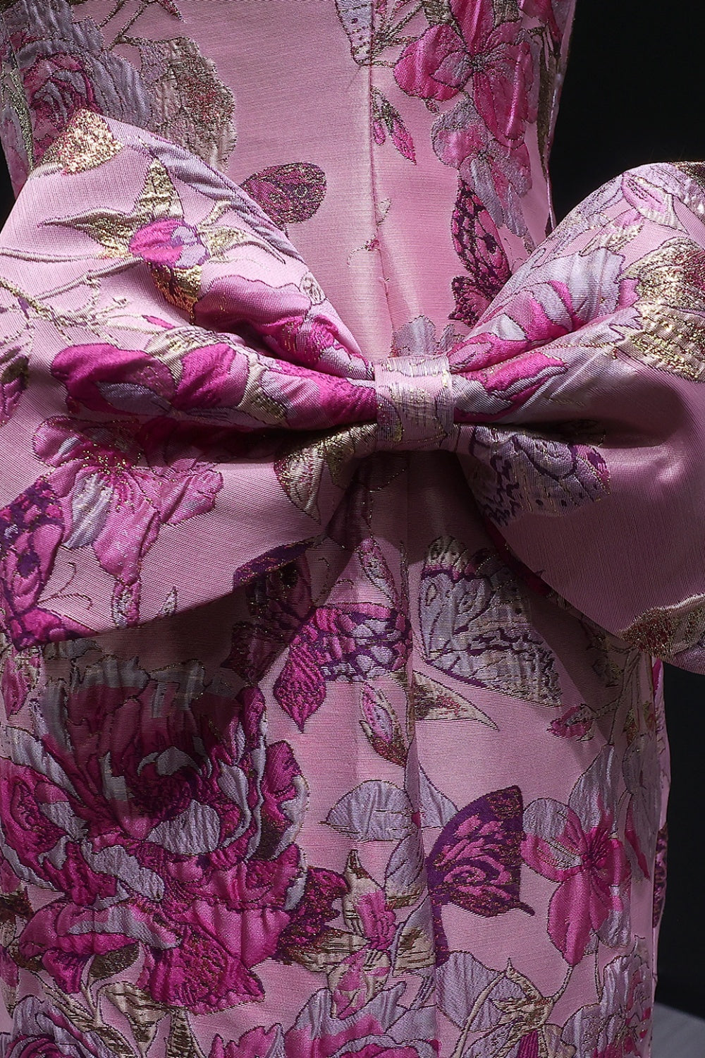 Pink Floral Strapless Sweetheart Gown Mermaid Prom Dress SH416 Sheer Fairy