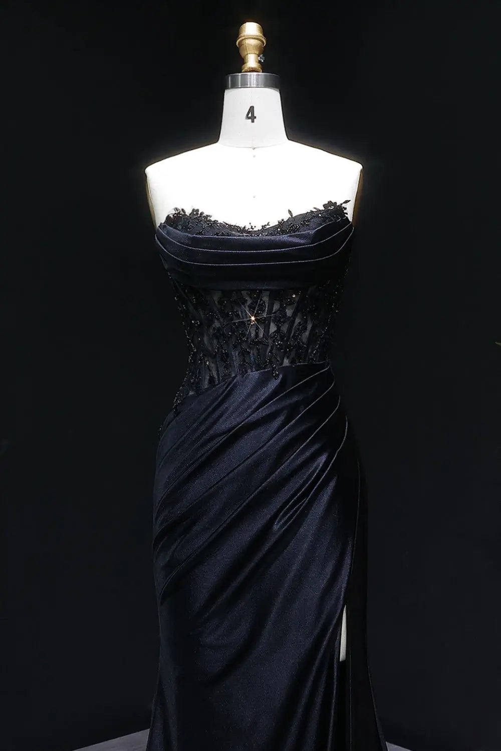 Formal Strapless Red Satin Mermaid Prom Dress SH413 Sheer Fairy