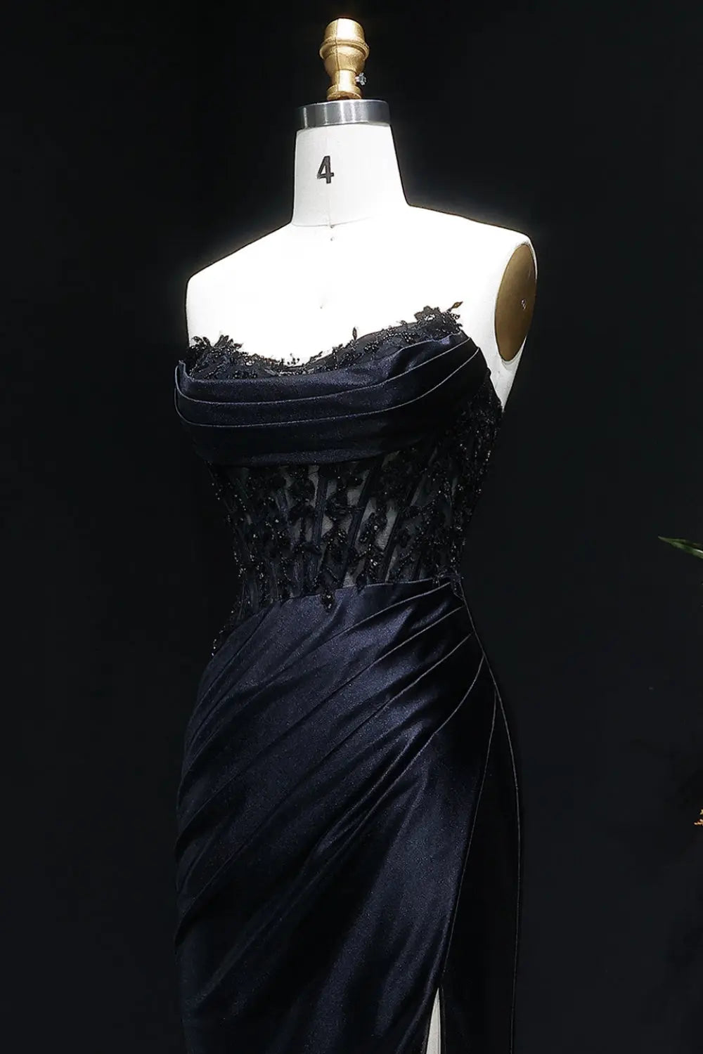 Formal Strapless Red Satin Mermaid Prom Dress SH413 Sheer Fairy