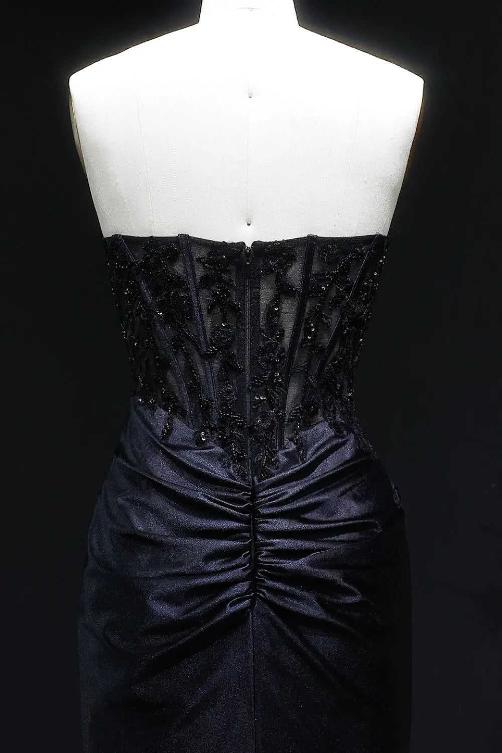 Formal Strapless Red Satin Mermaid Prom Dress SH413 Sheer Fairy