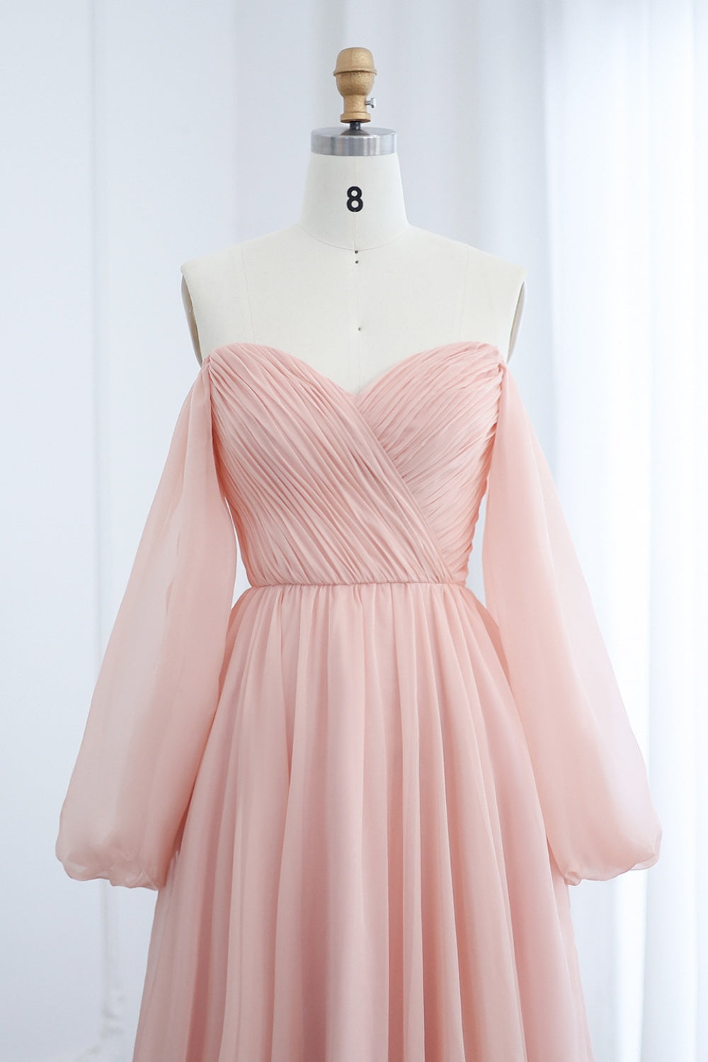 Elegant Off Shoulder White Chiffon Evening Dress SF360 Sheer Fairy