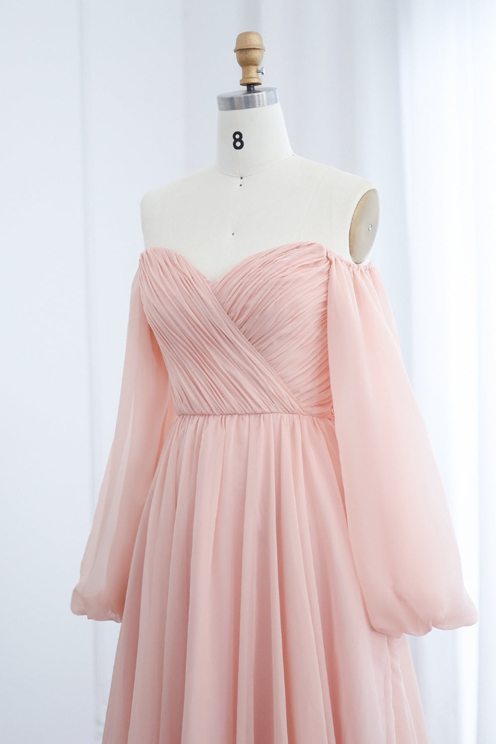 Elegant Off Shoulder White Chiffon Evening Dress SF360 Sheer Fairy