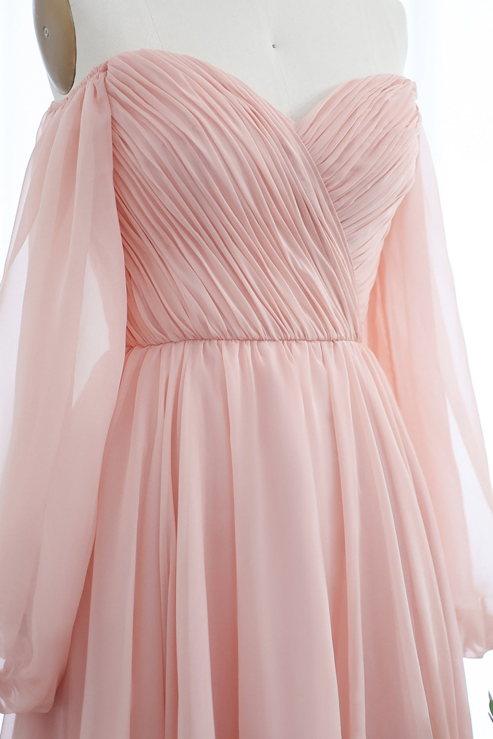 Elegant Off Shoulder White Chiffon Evening Dress SF360 Sheer Fairy