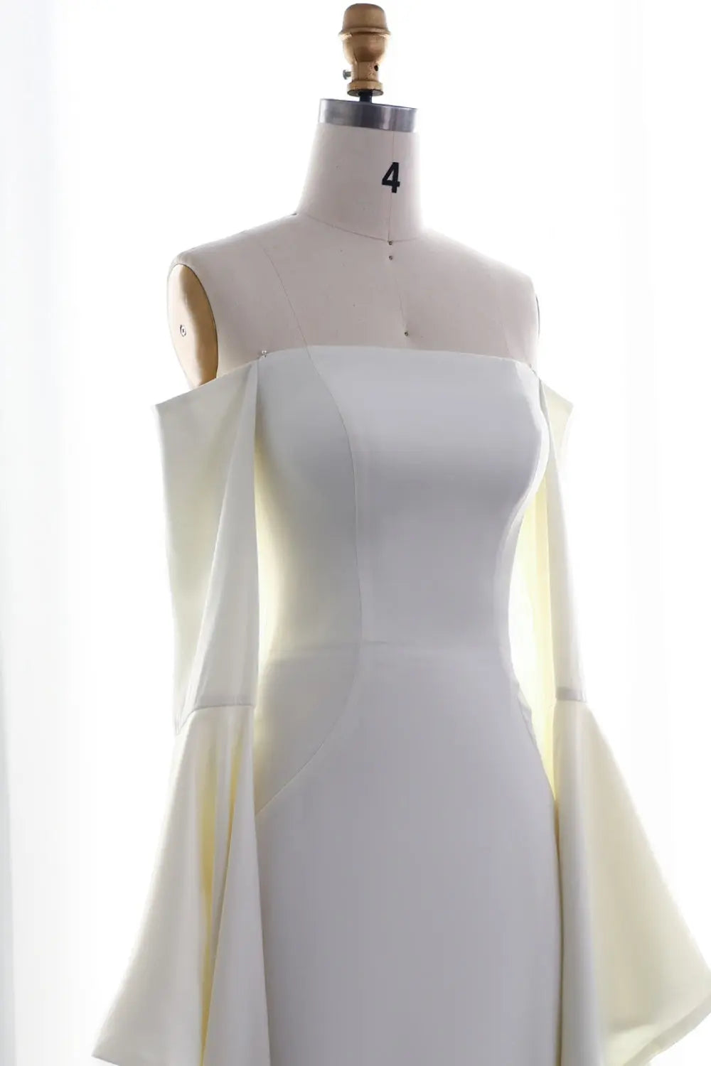 Elegant Beige Off shoulder Evening Dress SF050 Sheer Fairy