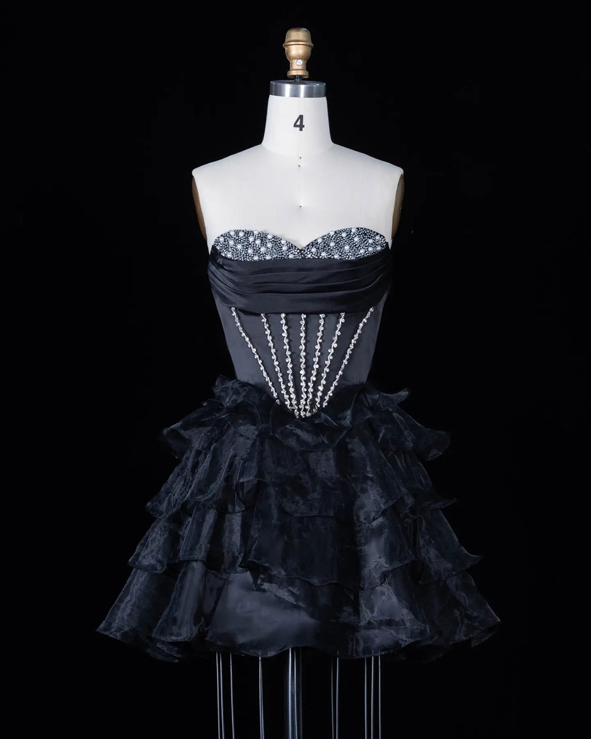 Exquisite Black Strapless Tiered Homecoming Dress Sheer Fairy