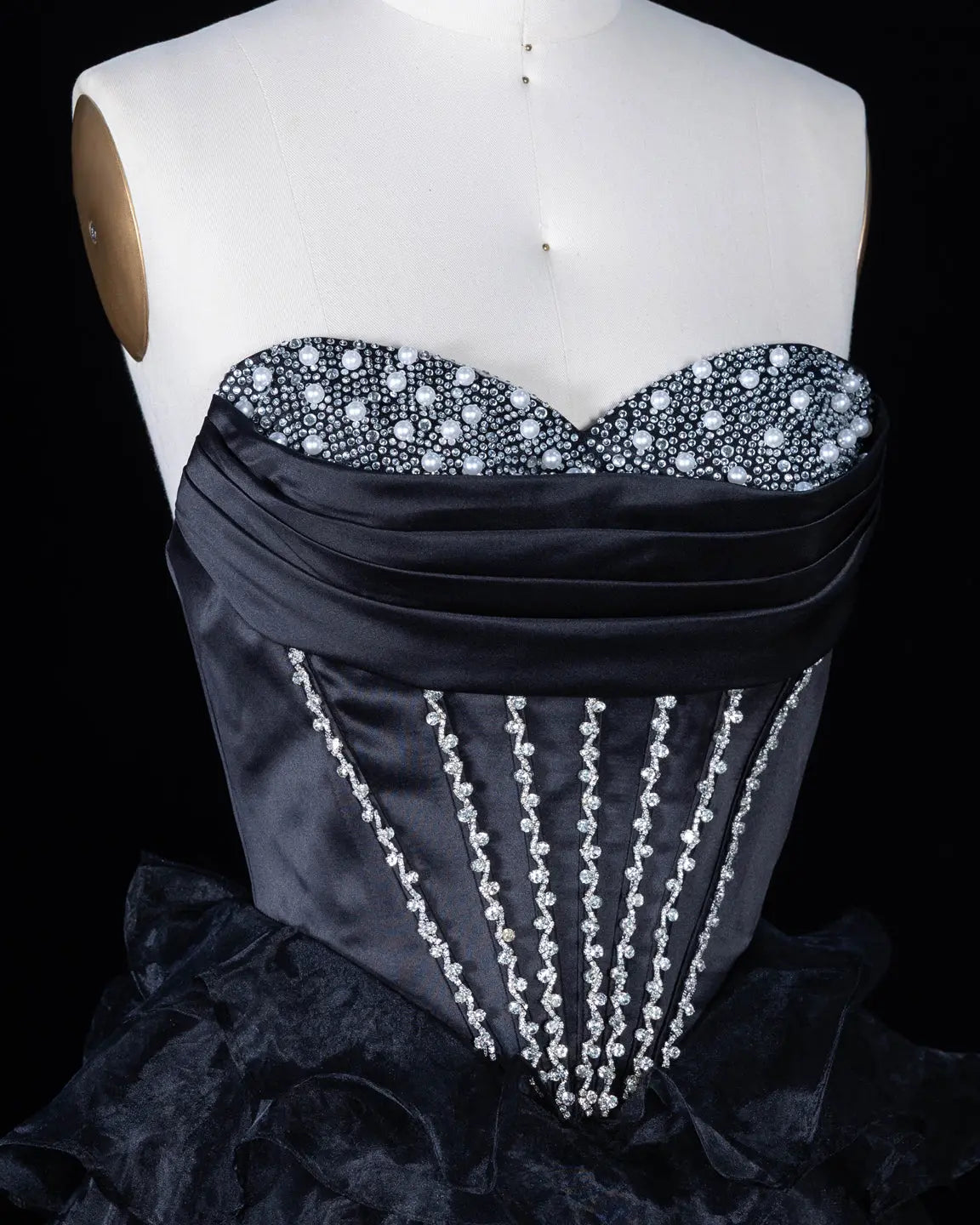 Exquisite Black Strapless Tiered Homecoming Dress Sheer Fairy