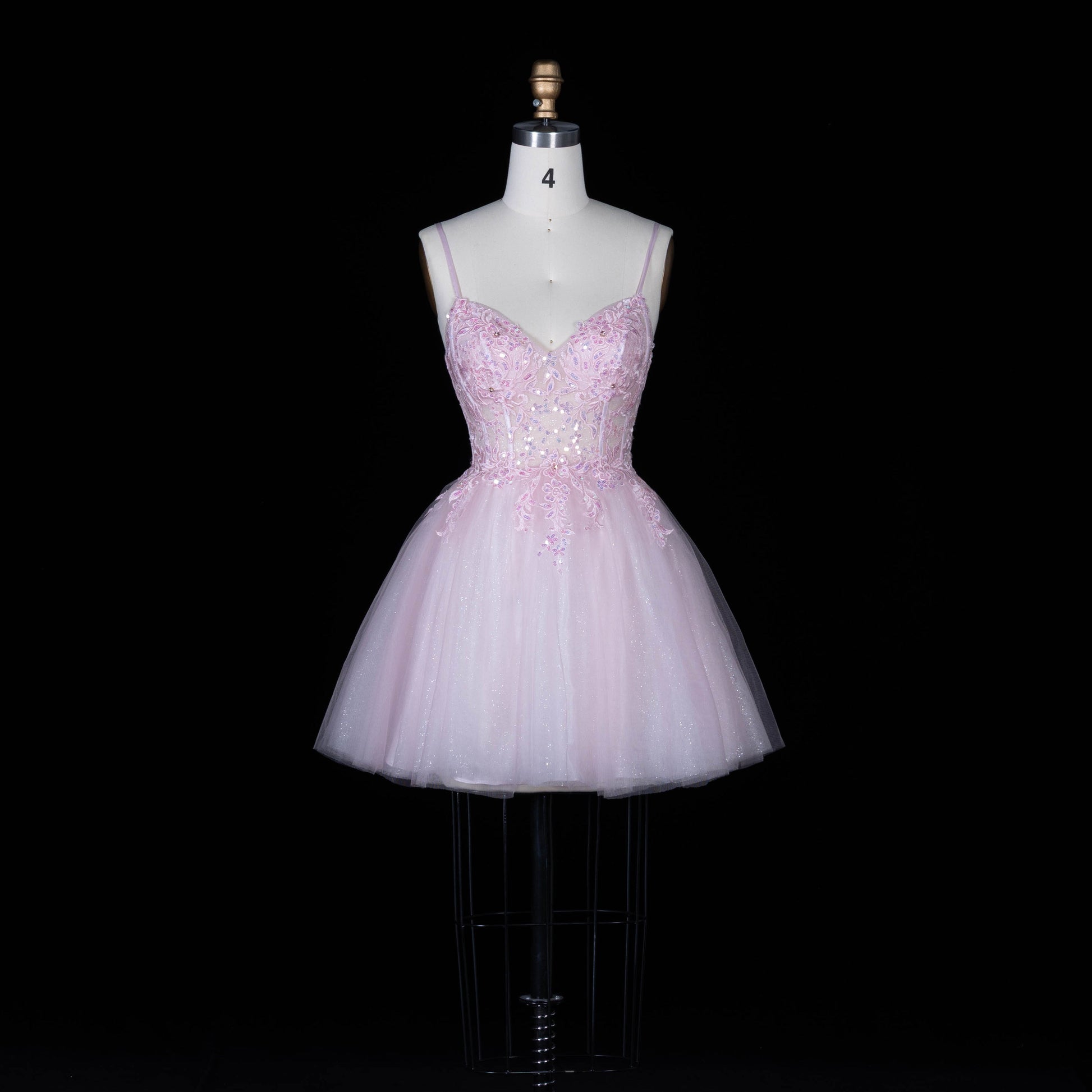 Blush Pink Tulle Beaded Ballgown Homecoming Dress RM152 Sheer Fairy