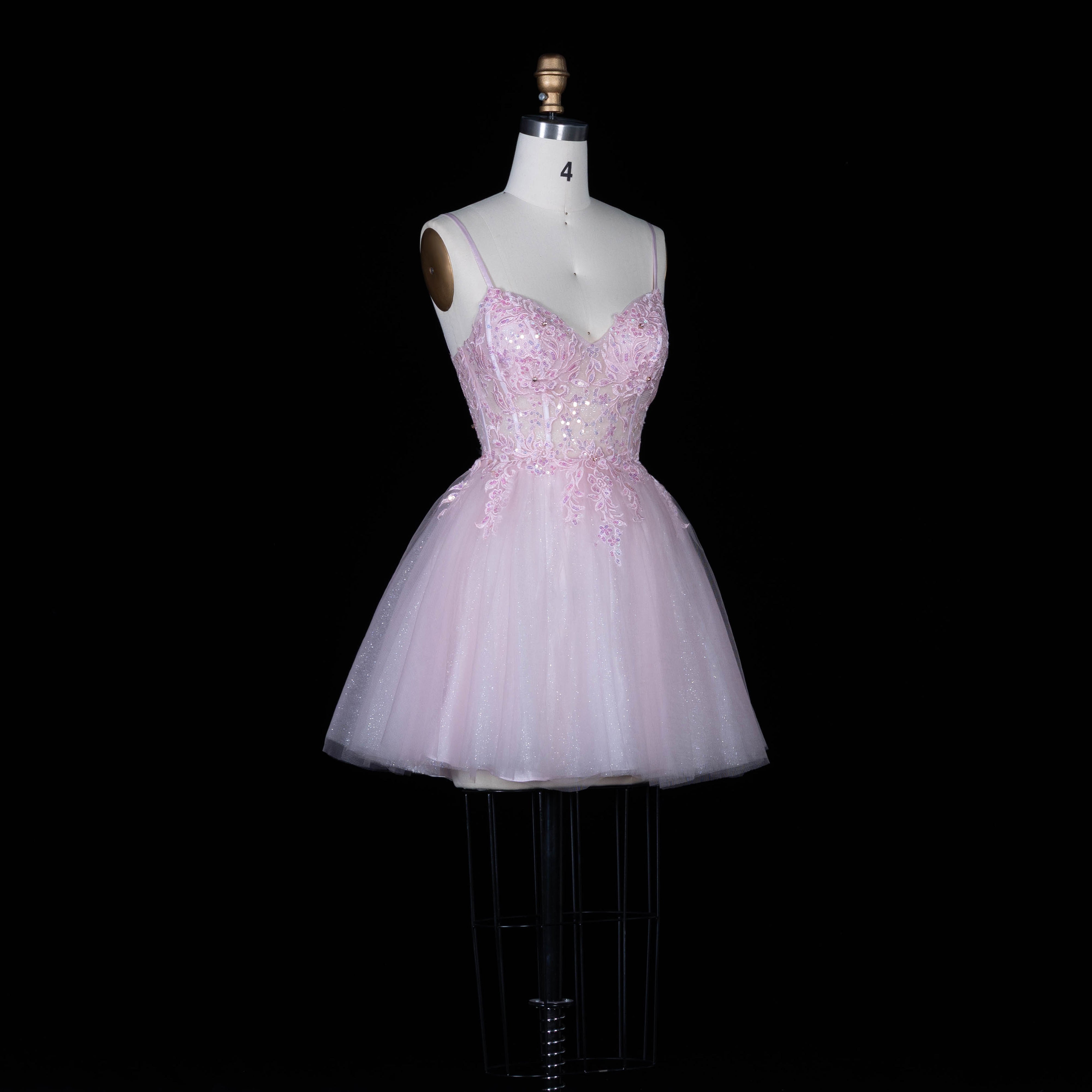 Blush Pink Tulle Beaded Ballgown Homecoming Dress RM152 Sheer Fairy