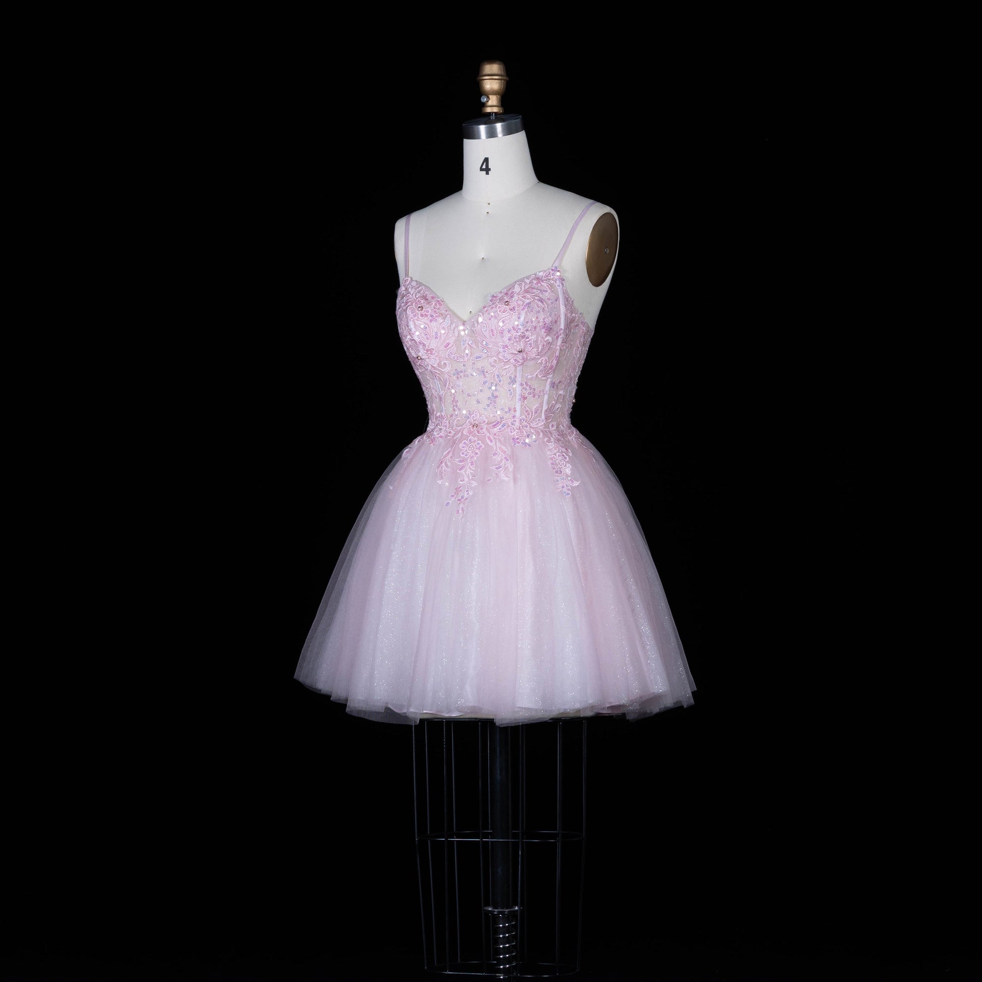 Blush Pink Tulle Beaded Ballgown Homecoming Dress RM152 Sheer Fairy