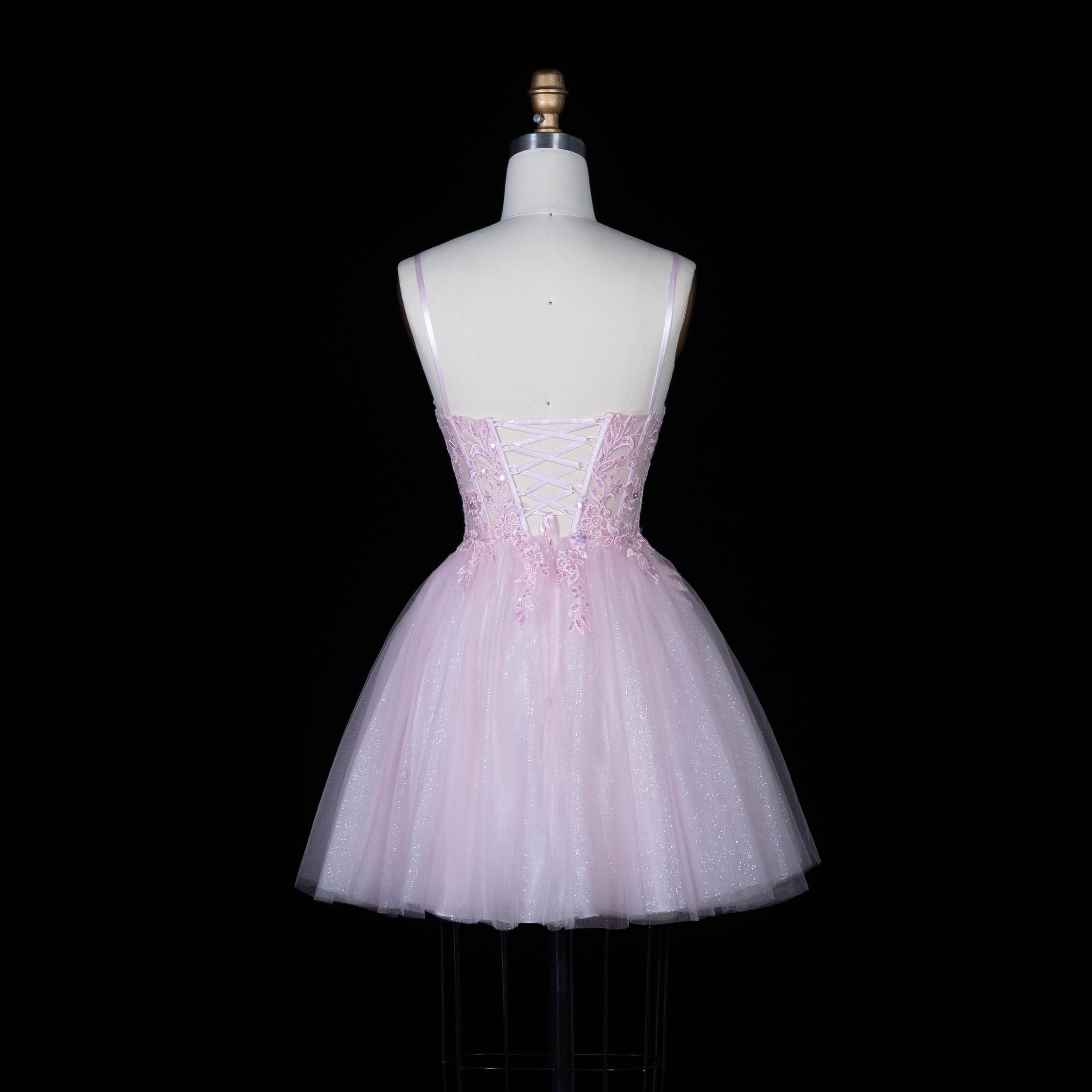 Blush Pink Tulle Beaded Ballgown Homecoming Dress RM152 Sheer Fairy