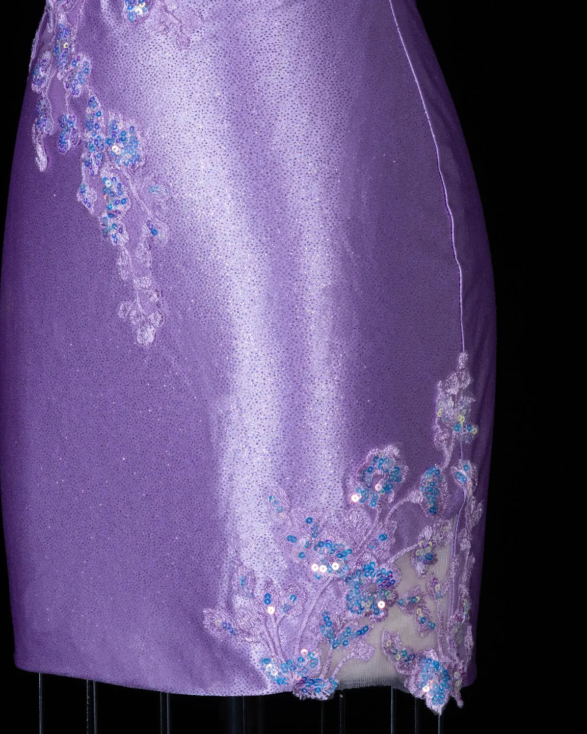 Chic Purple Spaghetti Strap Homecoming Dress Sheer Fairy