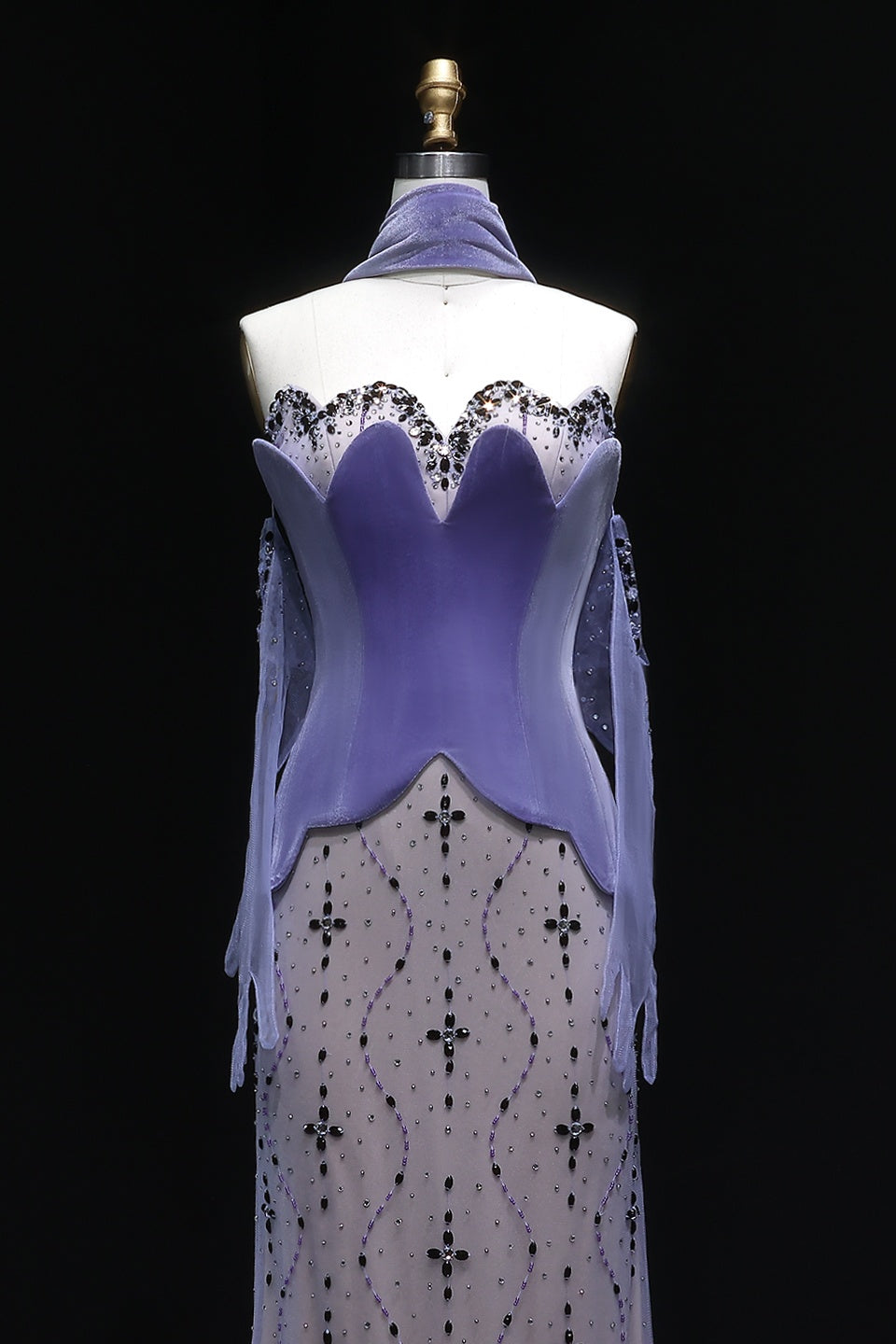 Lavender Mermaid Mermaid Evening Dress with Scarf SS269 Sheer Fairy