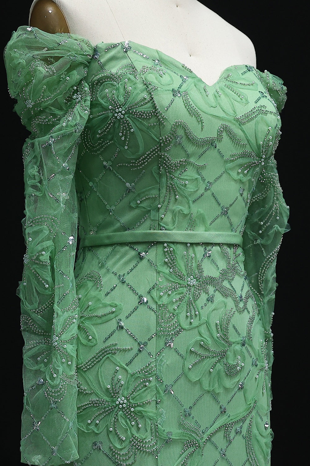 Lace Detail Mermaid Off Shoulder Prom Dress SH215 Sheer Fairy