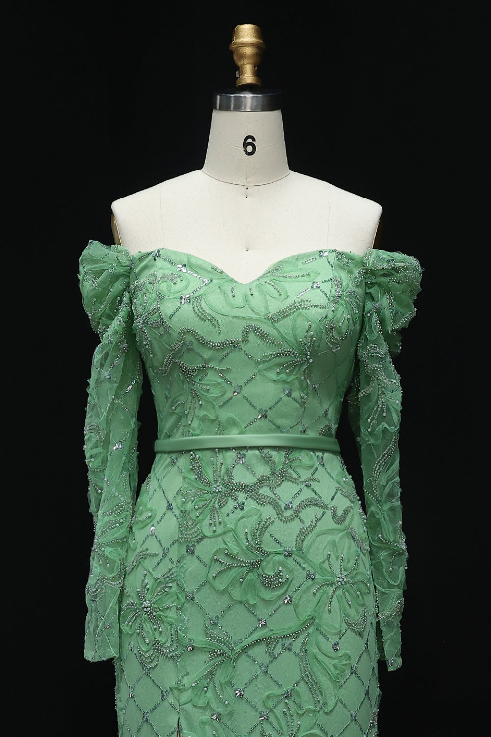 Lace Detail Mermaid Off Shoulder Prom Dress SH215 Sheer Fairy