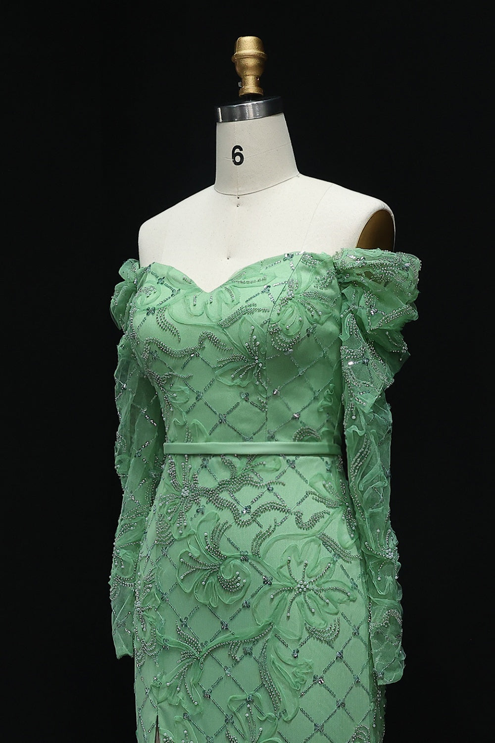 Lace Detail Mermaid Off Shoulder Prom Dress SH215 Sheer Fairy