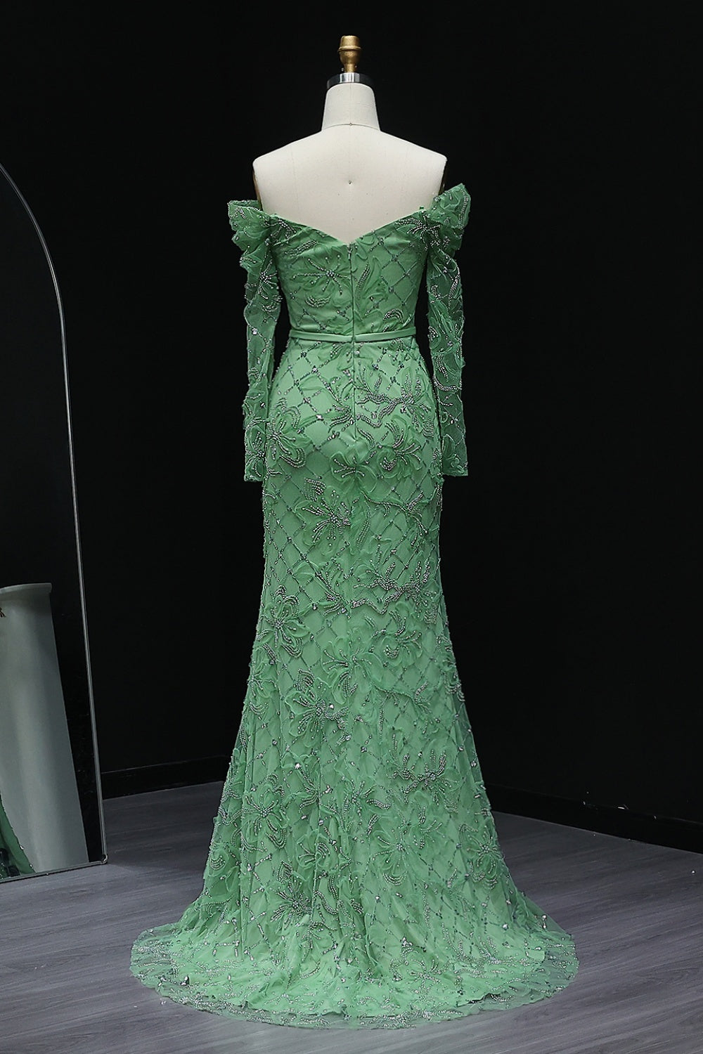 Lace Detail Mermaid Off Shoulder Prom Dress SH215 Sheer Fairy