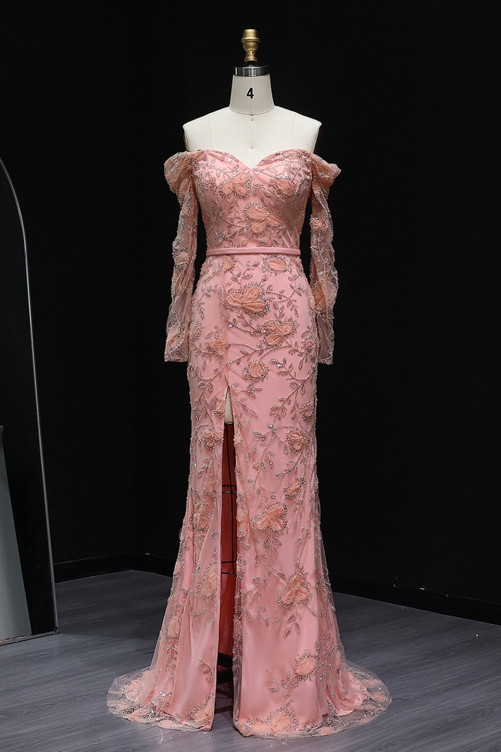 Lace Detail Mermaid Off Shoulder Prom Dress SH215 Sheer Fairy