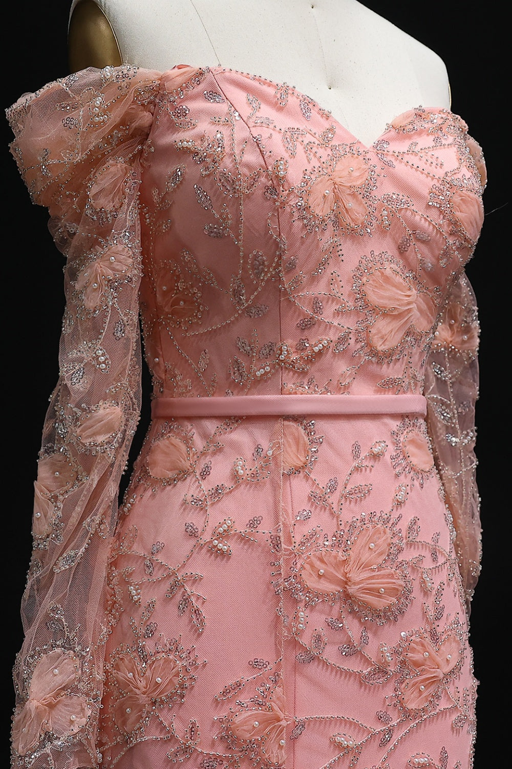 Lace Detail Mermaid Off Shoulder Prom Dress SH215 Sheer Fairy