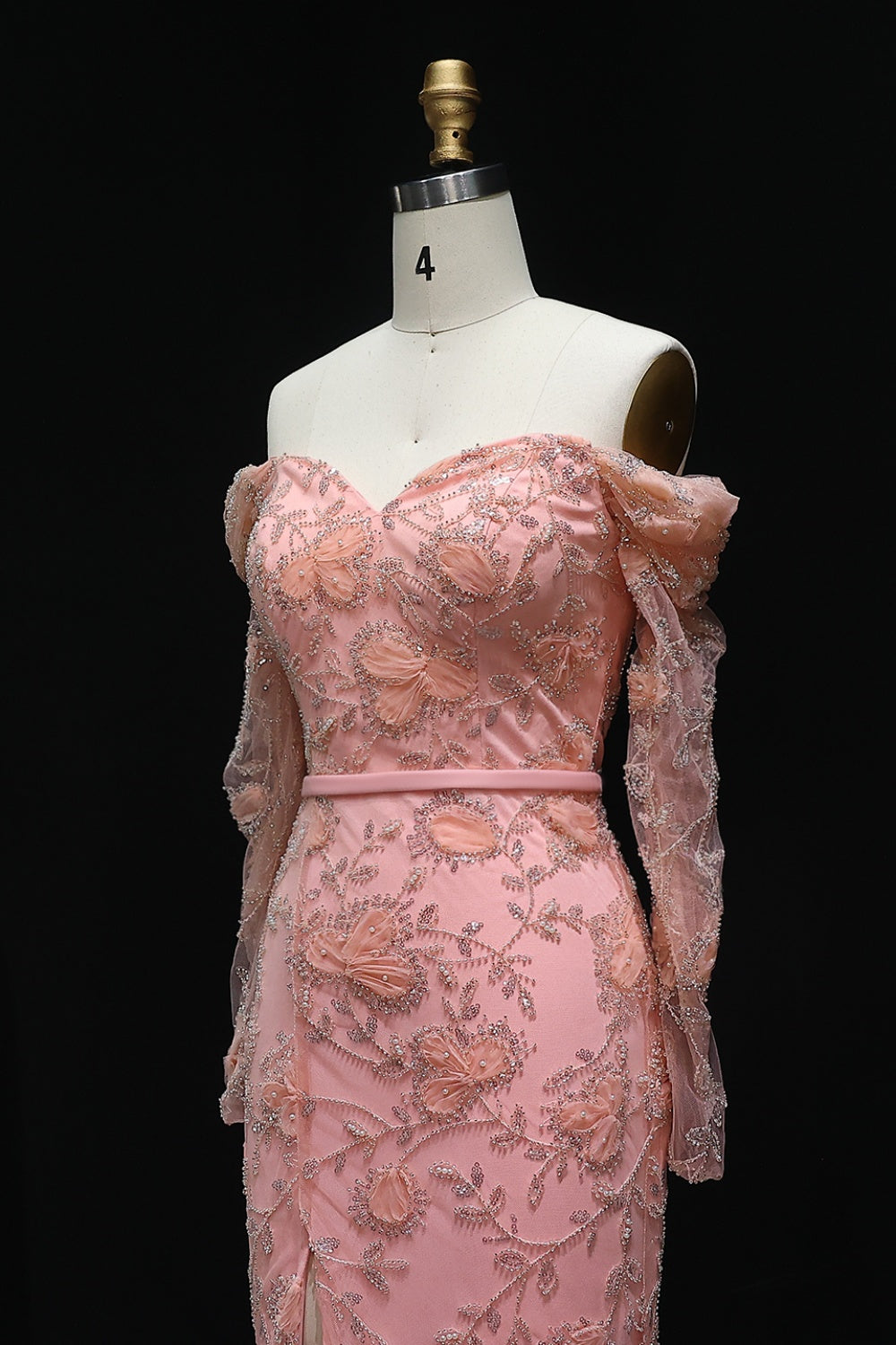 Lace Detail Mermaid Off Shoulder Prom Dress SH215 Sheer Fairy