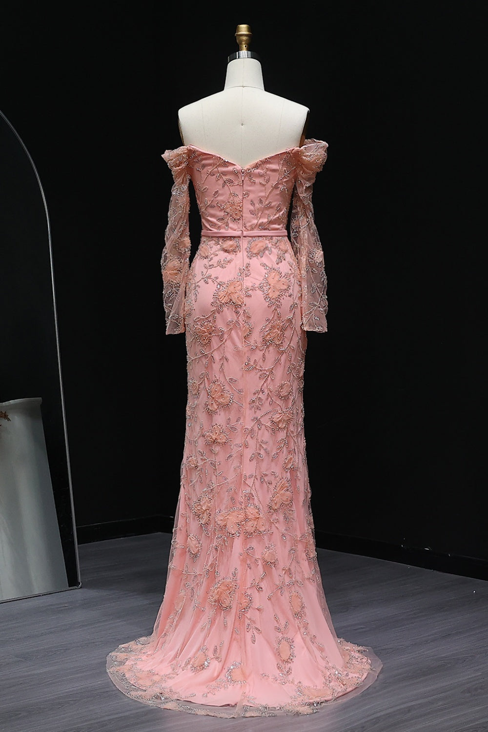 Lace Detail Mermaid Off Shoulder Prom Dress SH215 Sheer Fairy