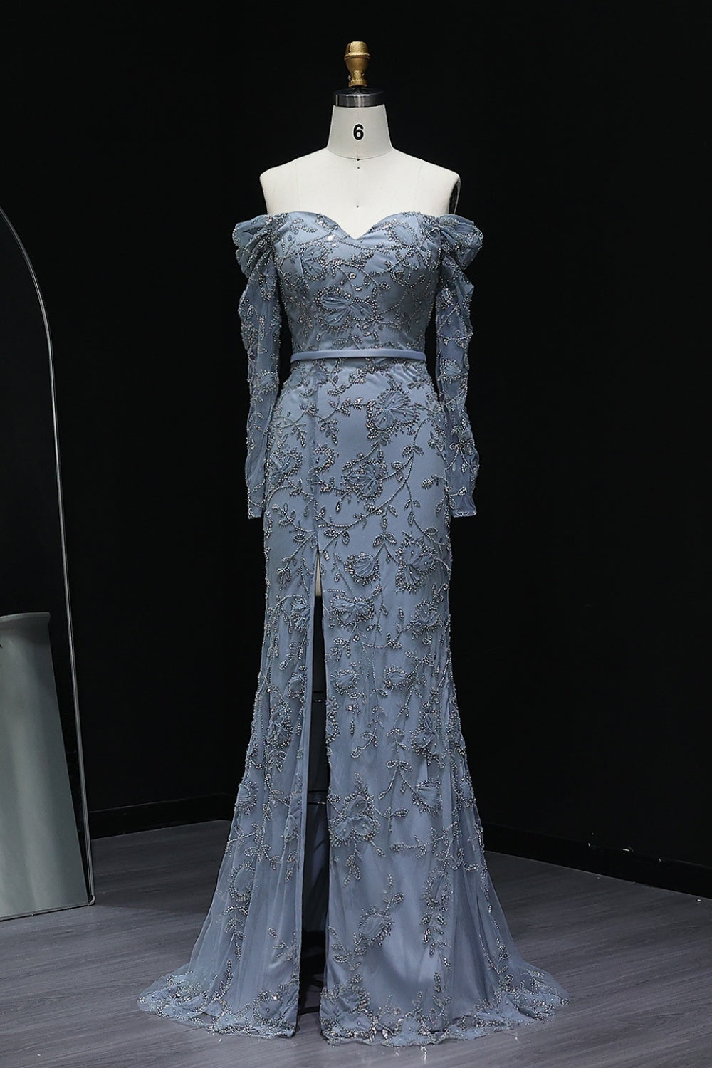 Lace Detail Mermaid Off Shoulder Prom Dress SH215 Sheer Fairy