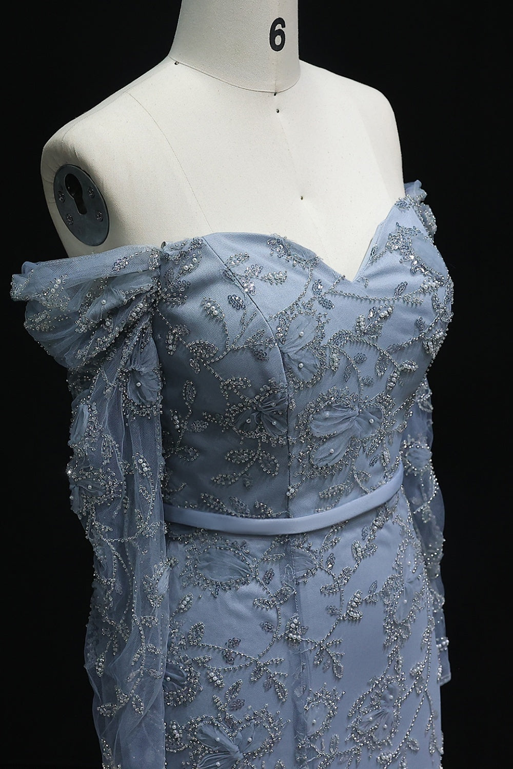 Lace Detail Mermaid Off Shoulder Prom Dress SH215 Sheer Fairy