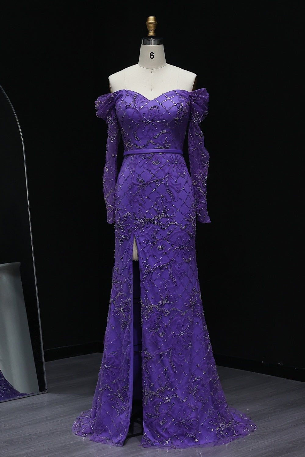 Lace Detail Mermaid Off Shoulder Prom Dress SH215 Sheer Fairy