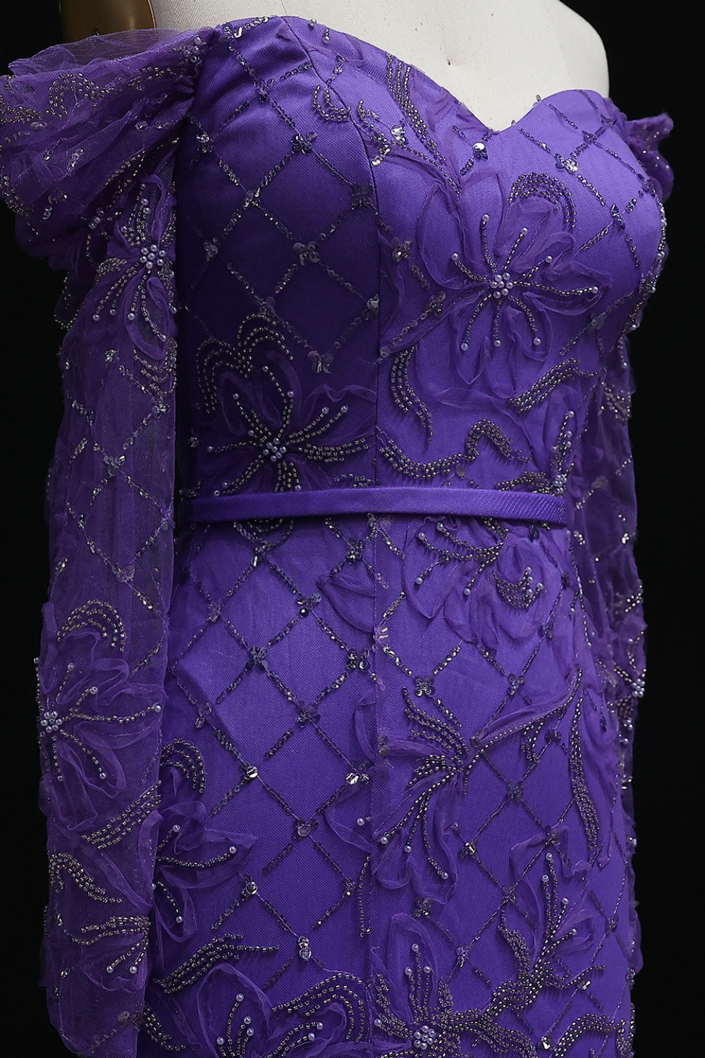 Lace Detail Mermaid Off Shoulder Prom Dress SH215 Sheer Fairy