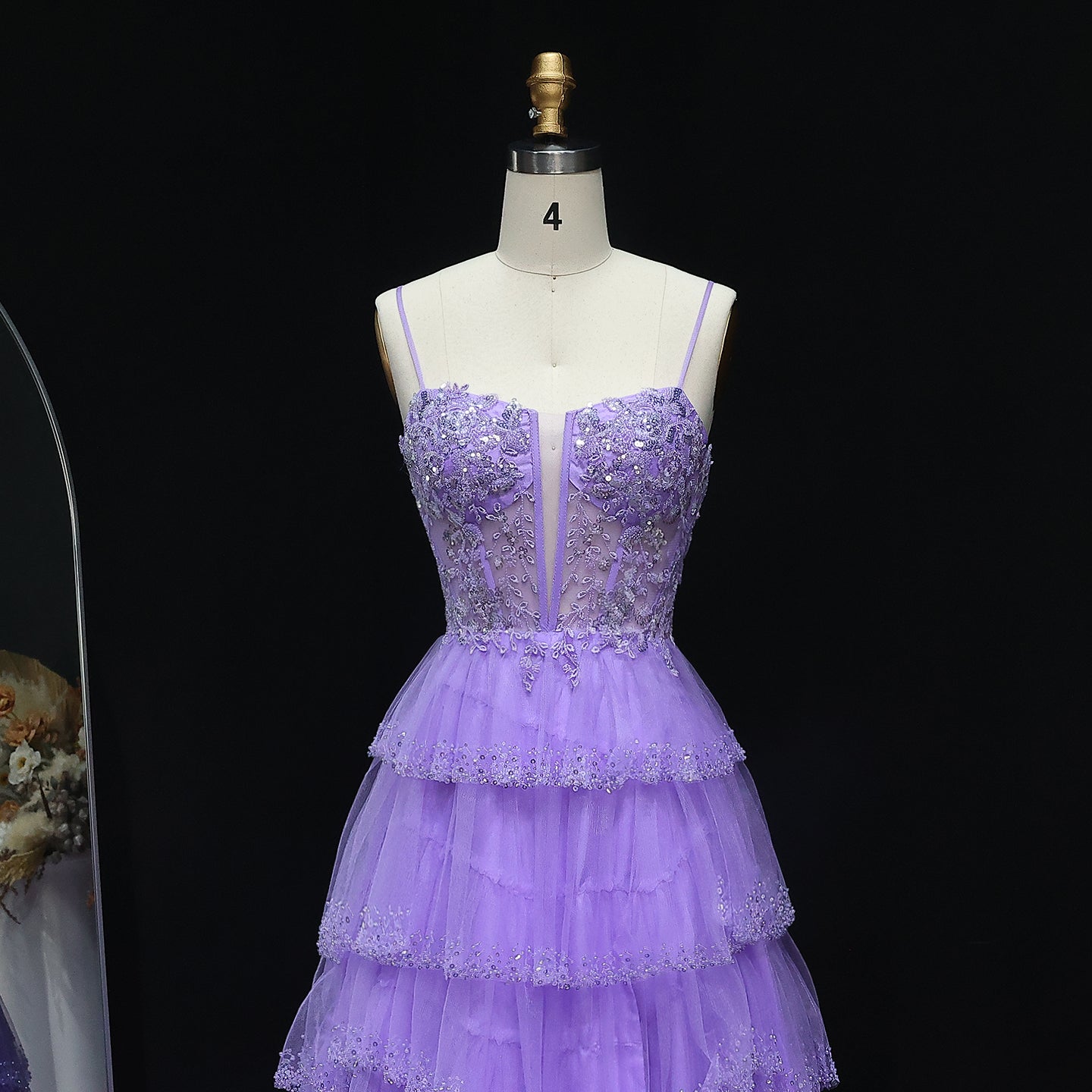 Elegant Pink Ruffled Tulle Prom Dress 2025 Spaghetti Straps Evening Birthday Party Gowns