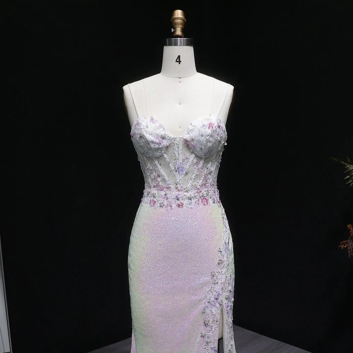Sexy Split Side Backless Long Gradient Pink Prom Dress Party Gown SH061 Sheer Fairy