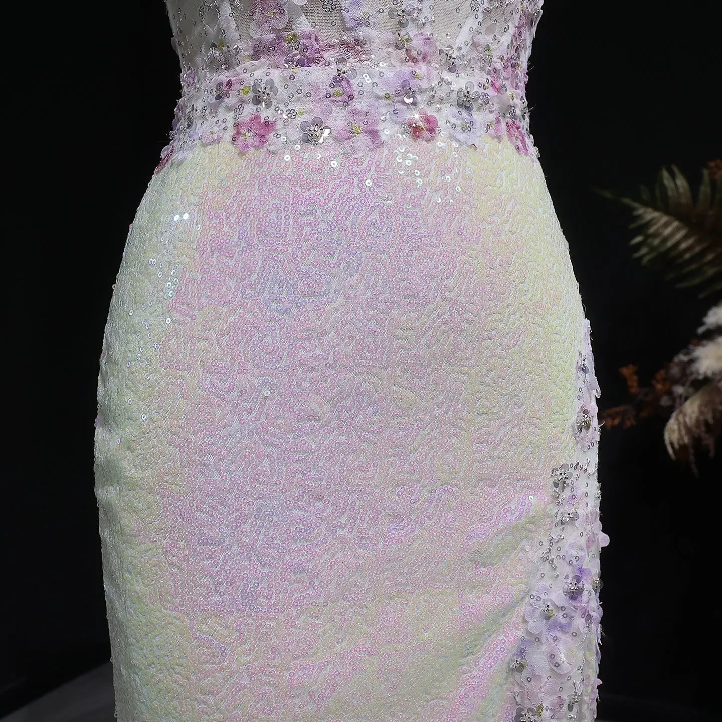 Sexy Split Side Backless Long Gradient Pink Prom Dress Party Gown SH061 Sheer Fairy