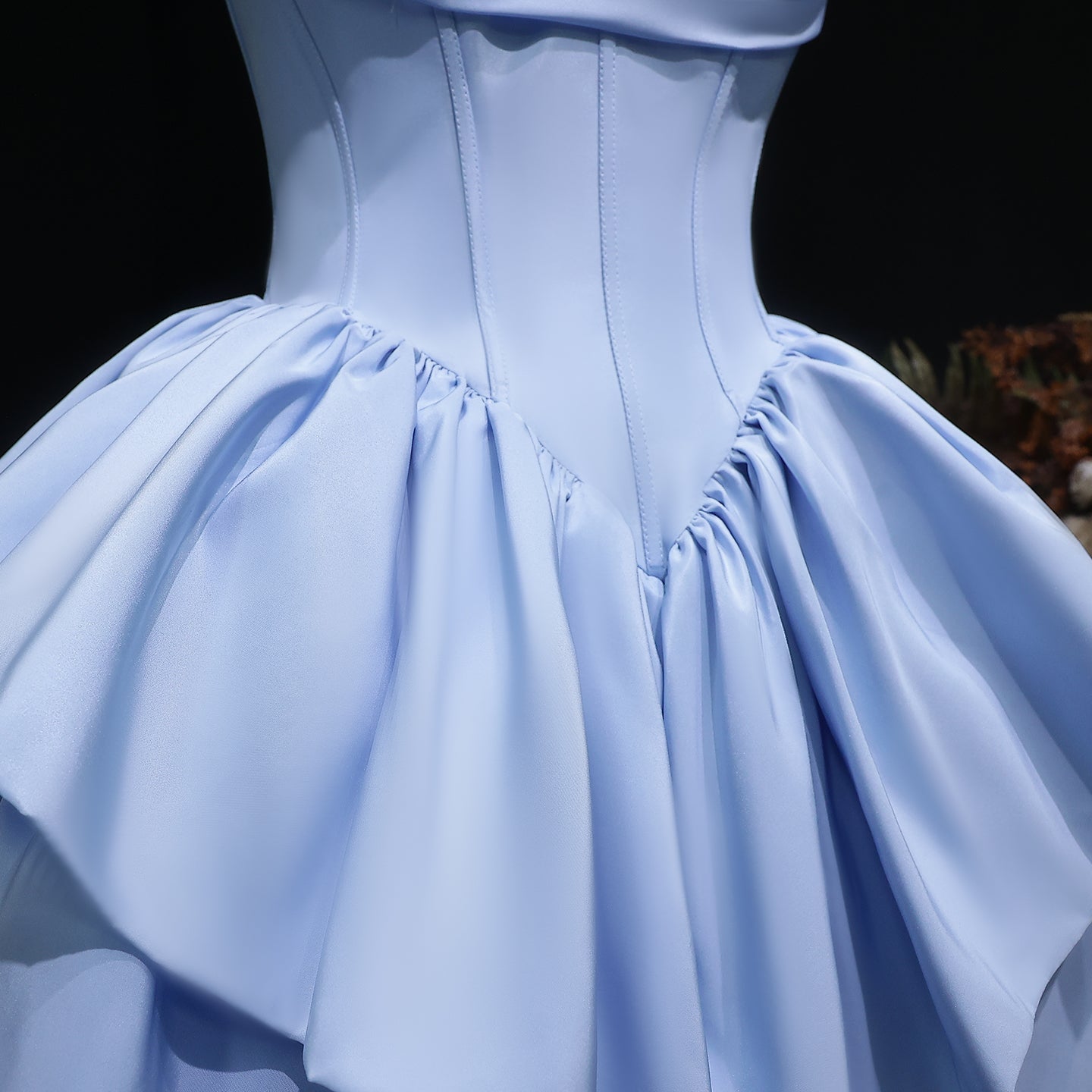 Fuchsia Sweetheart Satin Corset Short Homecoming Dress with Layered Ruffle Skirt RM142 Sheer Fairy