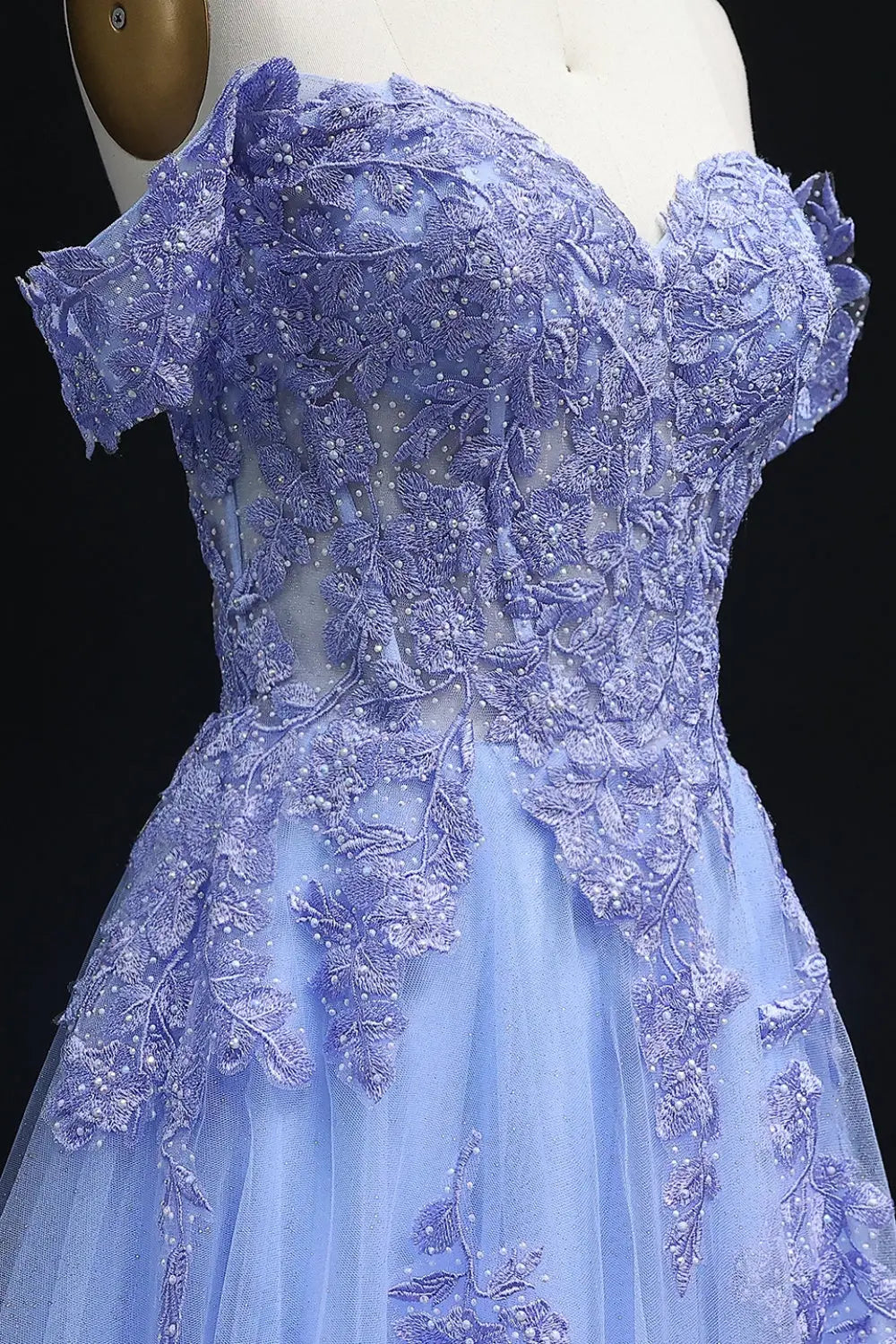 Lavender Tulle Ballgown Sleeveless Lilac Prom Dress SH222 Sheer Fairy