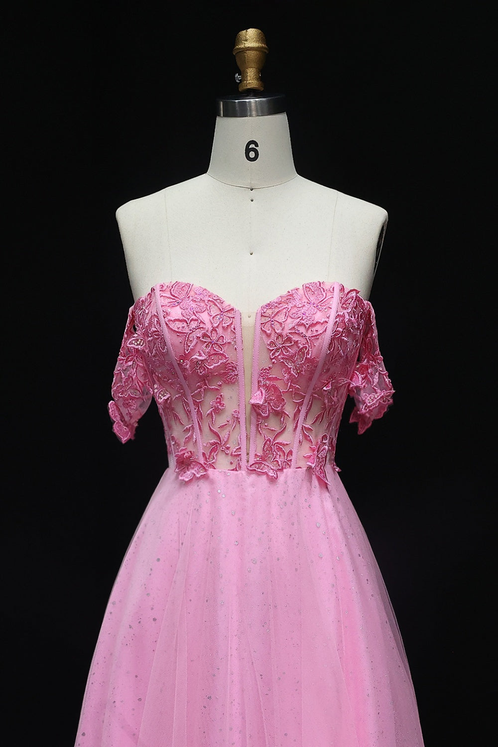 Blush Tulle Off Shoulder Ballgown Prom Pink Dress SH226 Sheer Fairy