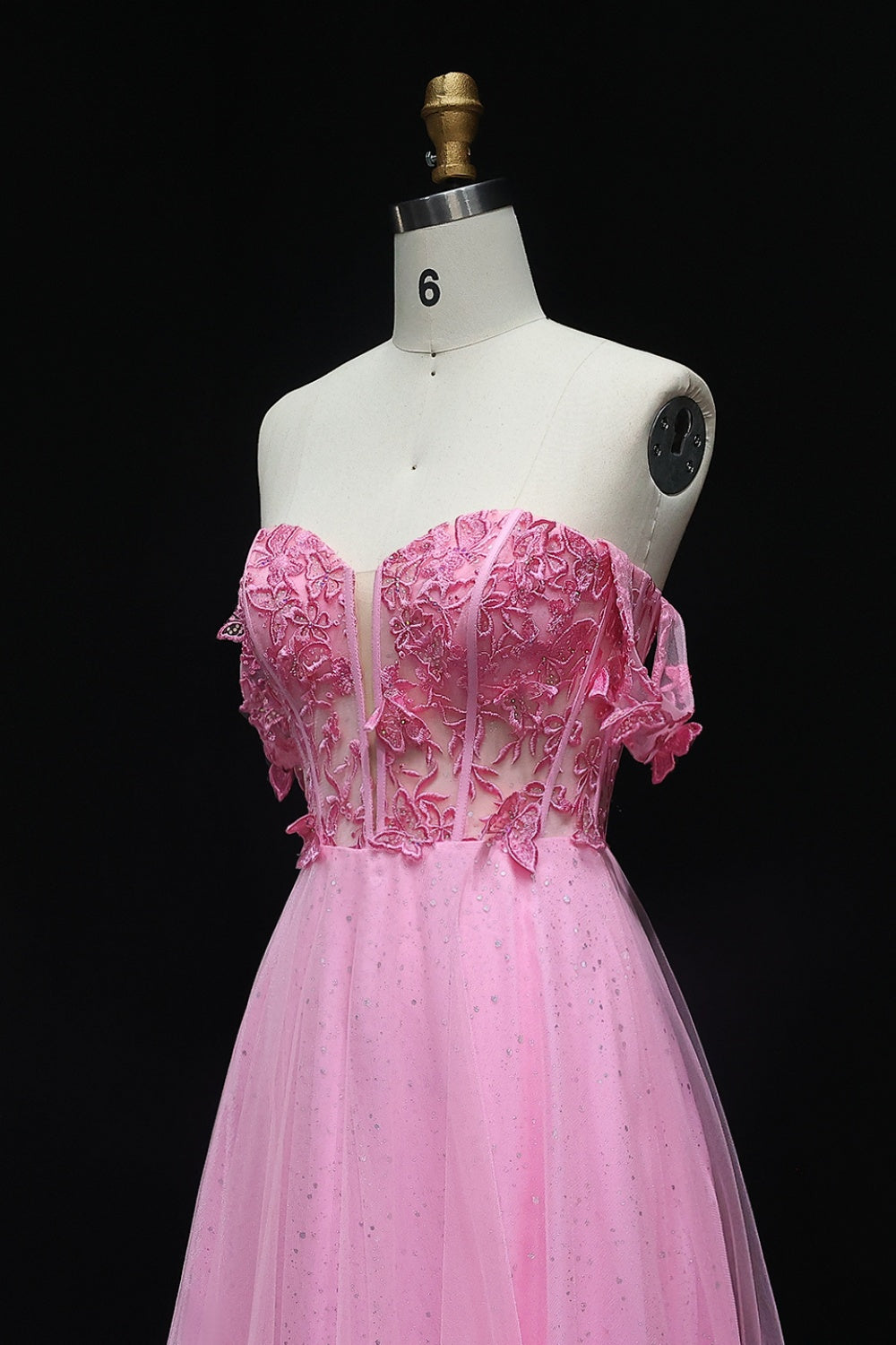 Blush Tulle Off Shoulder Ballgown Prom Pink Dress SH226 Sheer Fairy