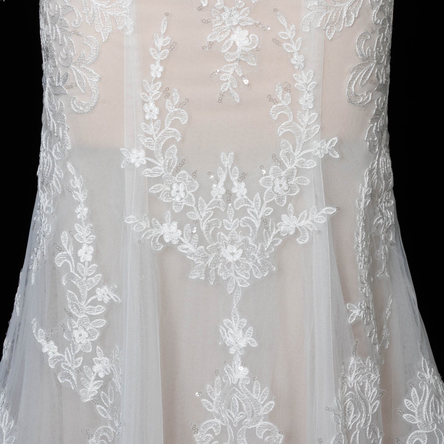 Off White  Lace Stunning Feminine Mermaid Wedding Dress Train  SW650 Sheer Fairy