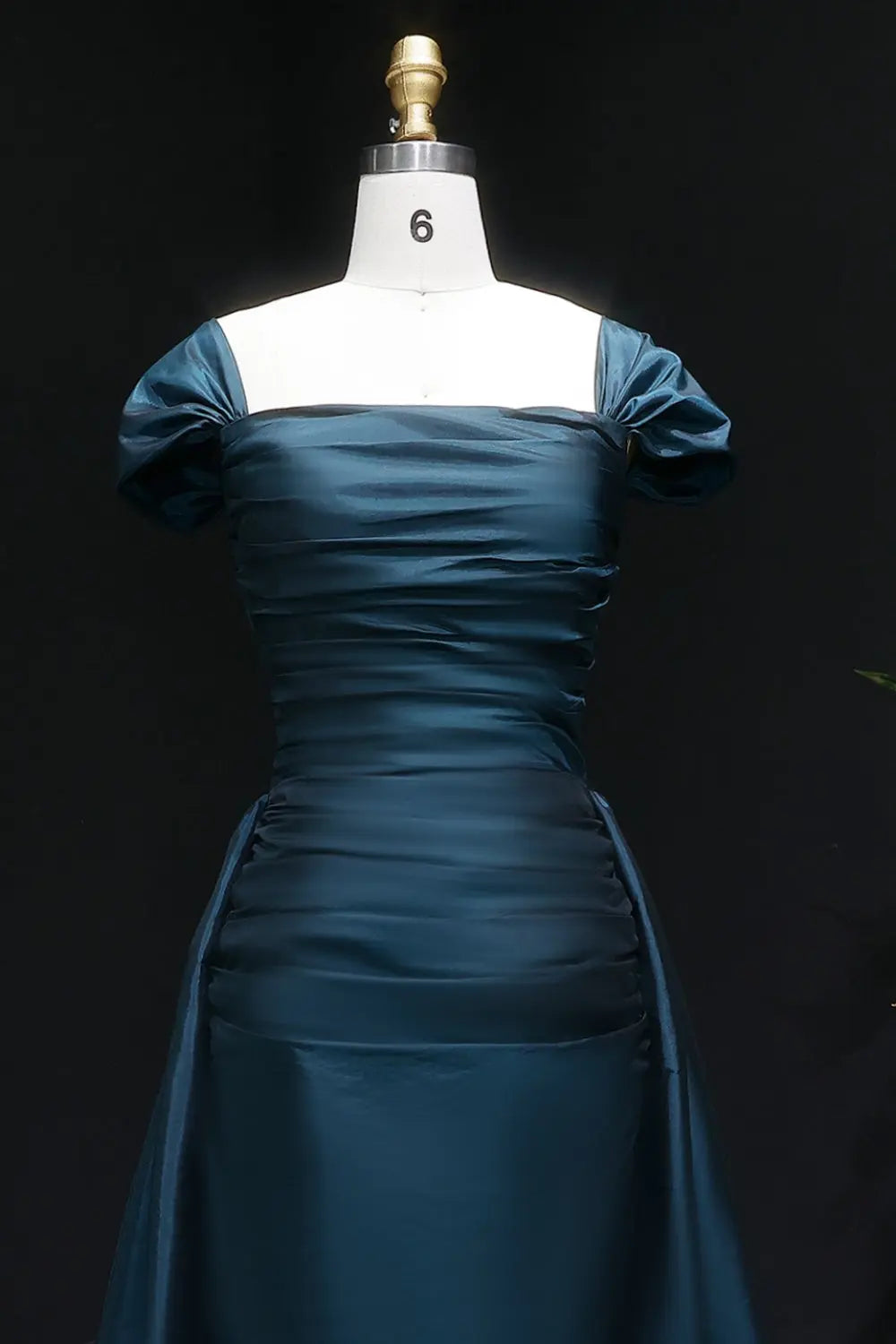 Metallica Orange Off-Shoulder Satin Mermaid Evening Dress SF491 Sheer Fairy