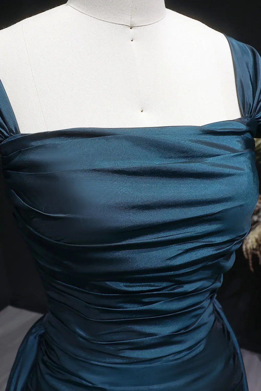 Metallica Orange Off-Shoulder Satin Mermaid Evening Dress SF491 Sheer Fairy