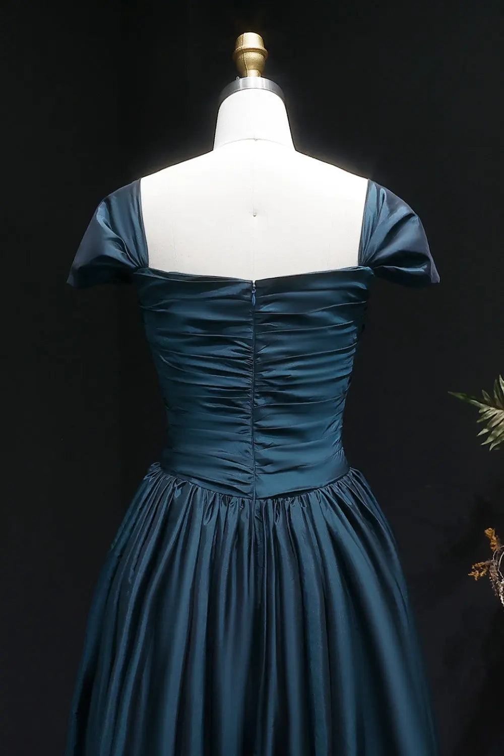 Metallica Orange Off-Shoulder Satin Mermaid Evening Dress SF491 Sheer Fairy