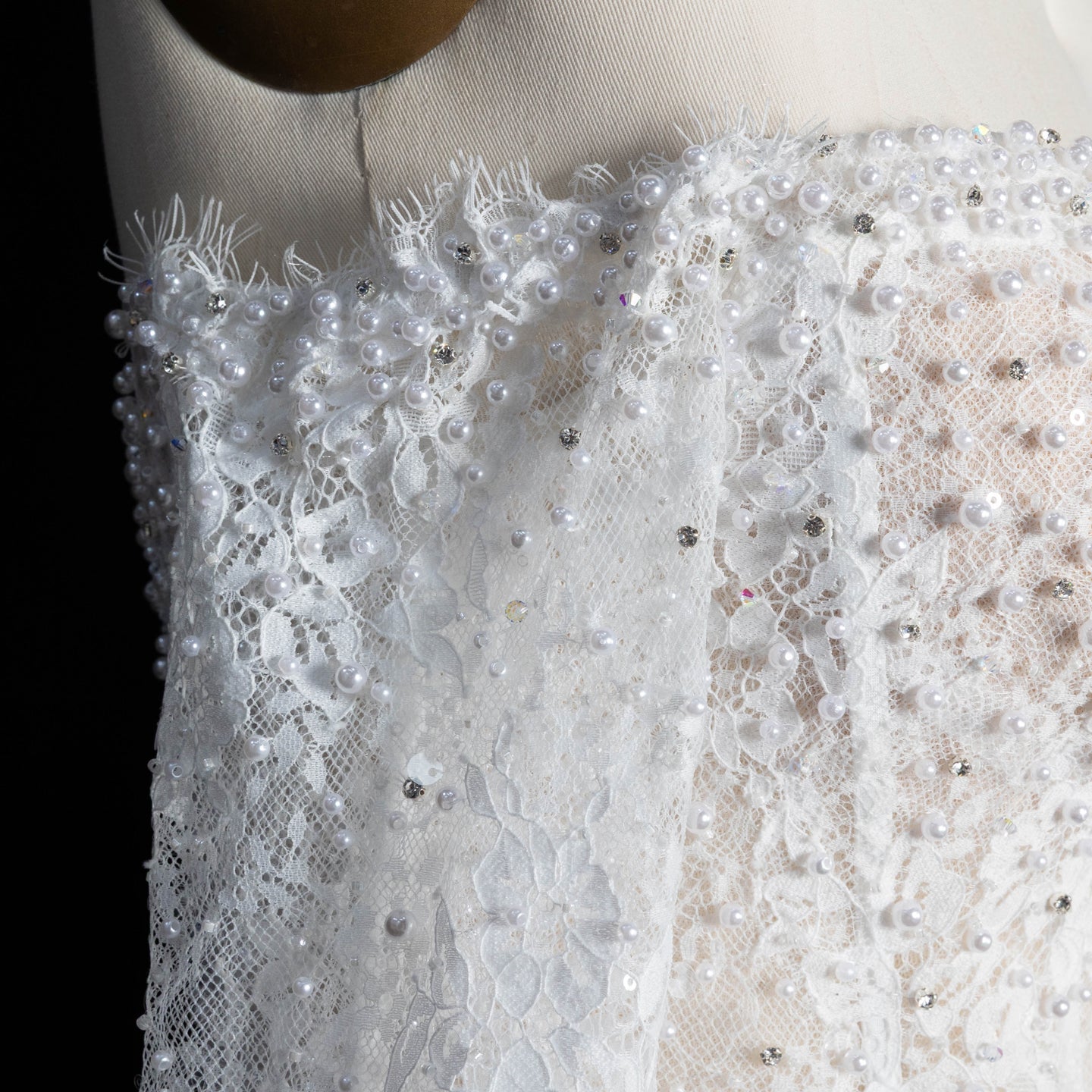 White Boho Romantic Lace Mermaid Wedding Dress Beaded Sequins With Lace Train SW627 Sheer Fairy